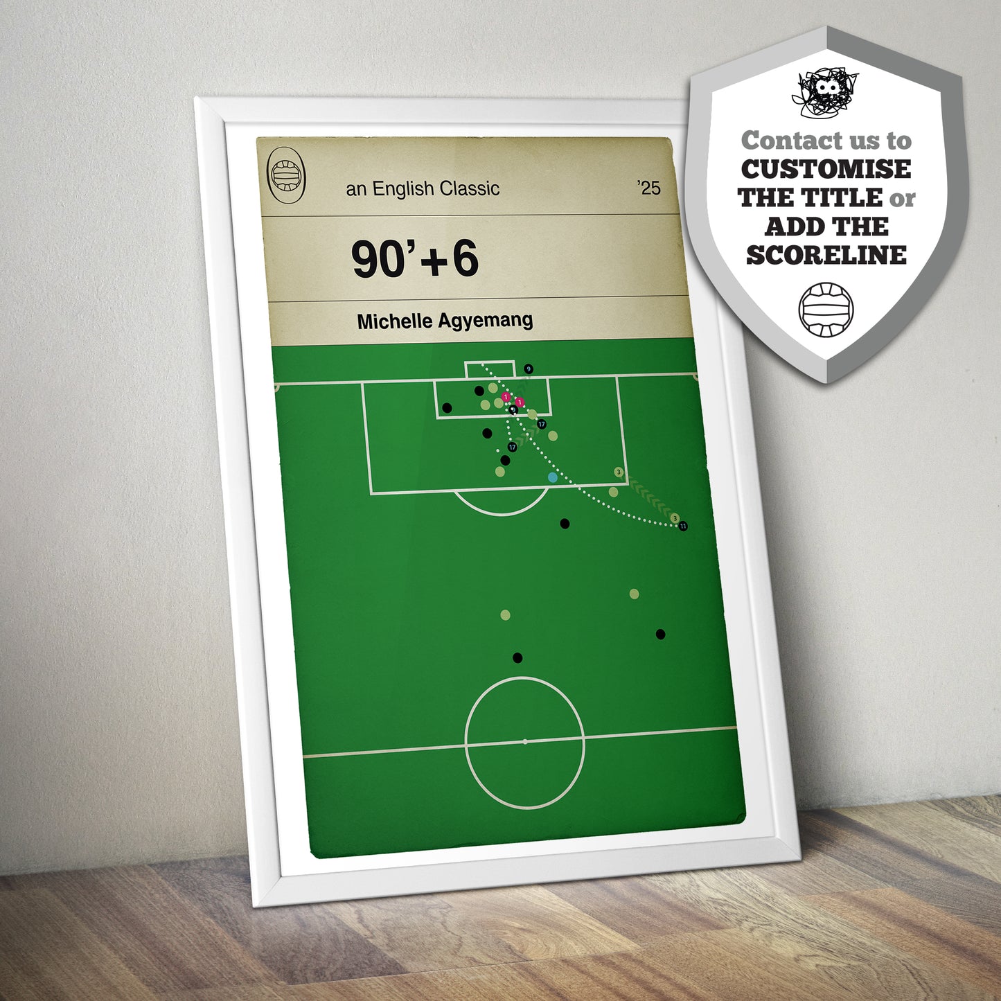 Michelle Agyemang 96th Minute Equaliser - England 2 Italy 1 - Euro 2025 Semi-Final - Goal Book Cover - Lionesses Fan Present (Various Sizes)