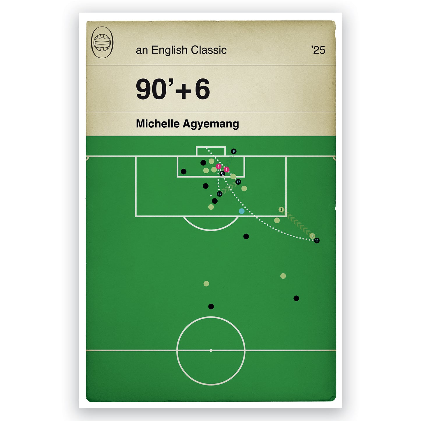Michelle Agyemang 96th Minute Equaliser - England 2 Italy 1 - Euro 2025 Semi-Final - Goal Book Cover - Lionesses Fan Present (Various Sizes)