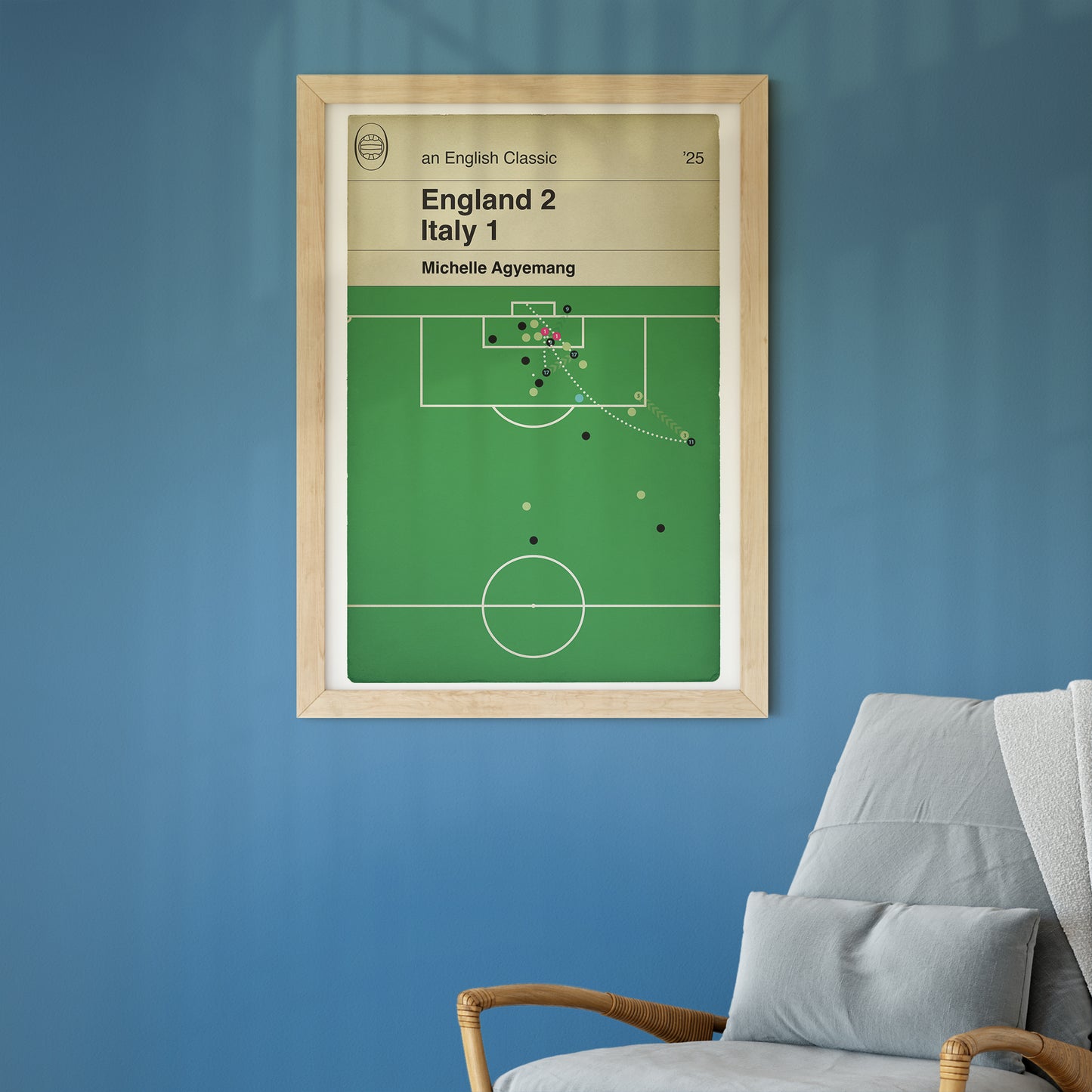 England 2 Italy 1 - Euro 2025 Semi-Final - Michelle Agyemang Late Equaliser - England Goal Book Art - Gift for Lionesses Fan (Various Sizes)
