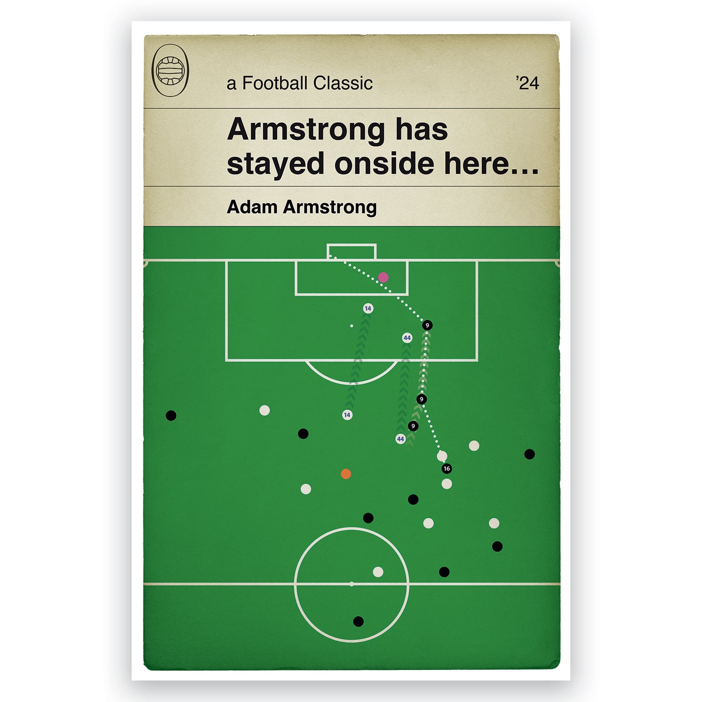 Adam Armstrong Winner - Saints Goal - Southampton 1 Leeds United 0 - Championship Play-Off Final - Football Book Cover Poster - Various Sizes