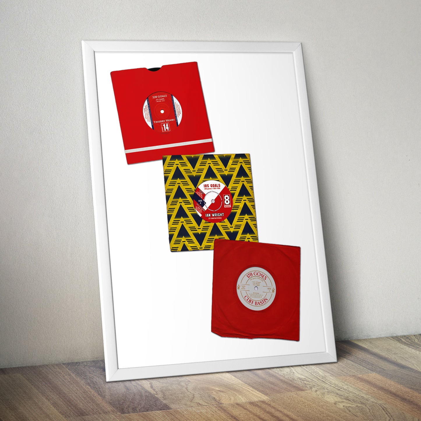 Arsenal Record Goalscorers - Top 3 Players - Thierry Henry - Ian Wright - Cliff Bastin - 7 Inch Single - 45 RPM - Vinyl Record - Football Poster (Various Sizes)