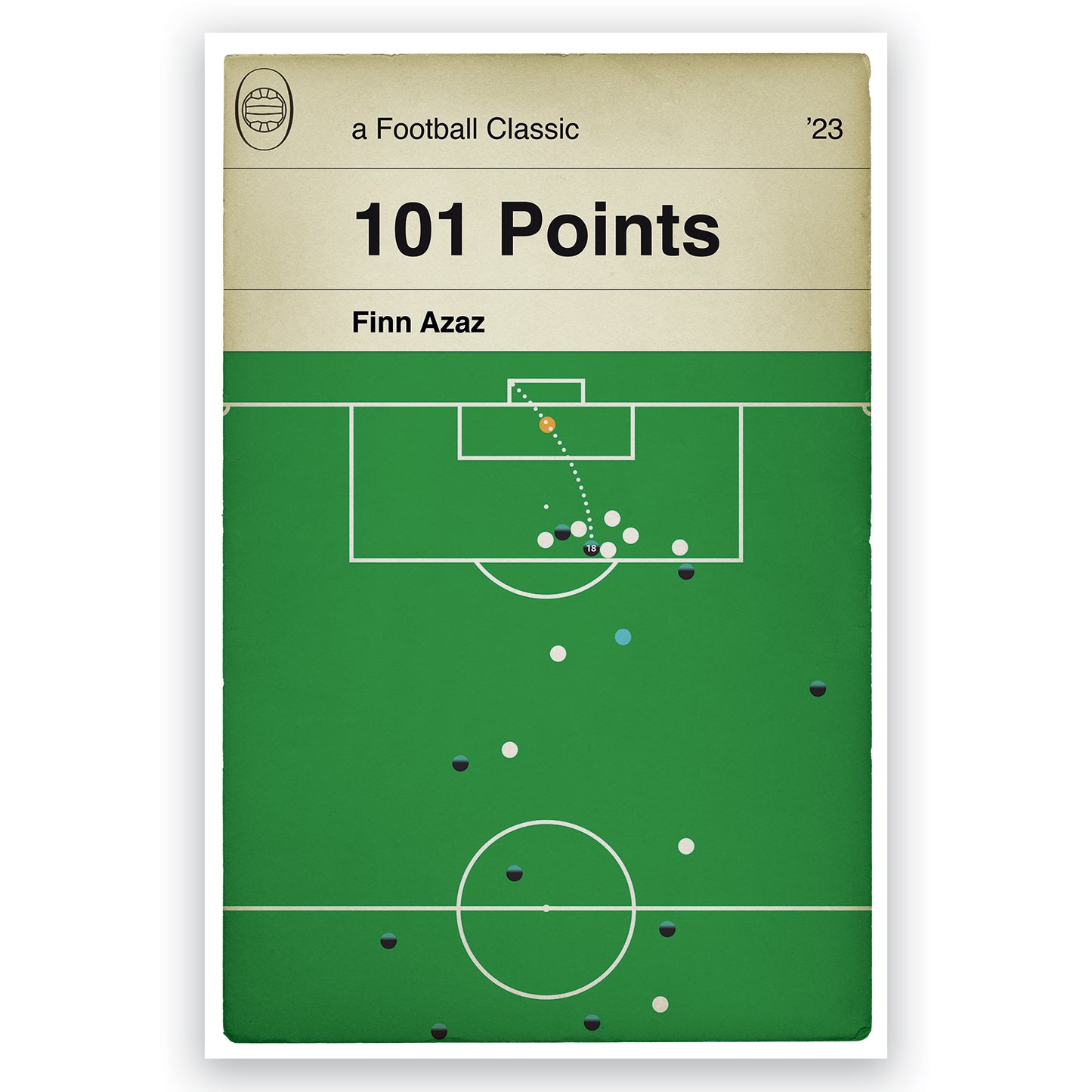 Plymouth Argyle 101 Points - Finn Azaz goal v Port Vale - League One Champions 2023 - Football Print - Book Cover Goal Poster (Various Sizes)