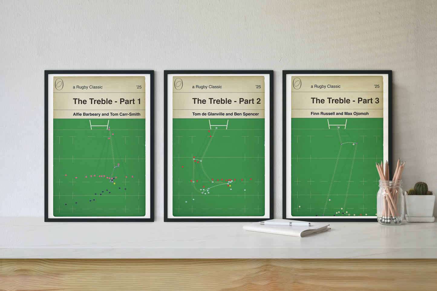 Bath Treble Set - Premiership Rugby Cup, European Challenge Cup and Premiership Final 2025 - Set of 3 Prints - Rugby Gift (Various Sizes)