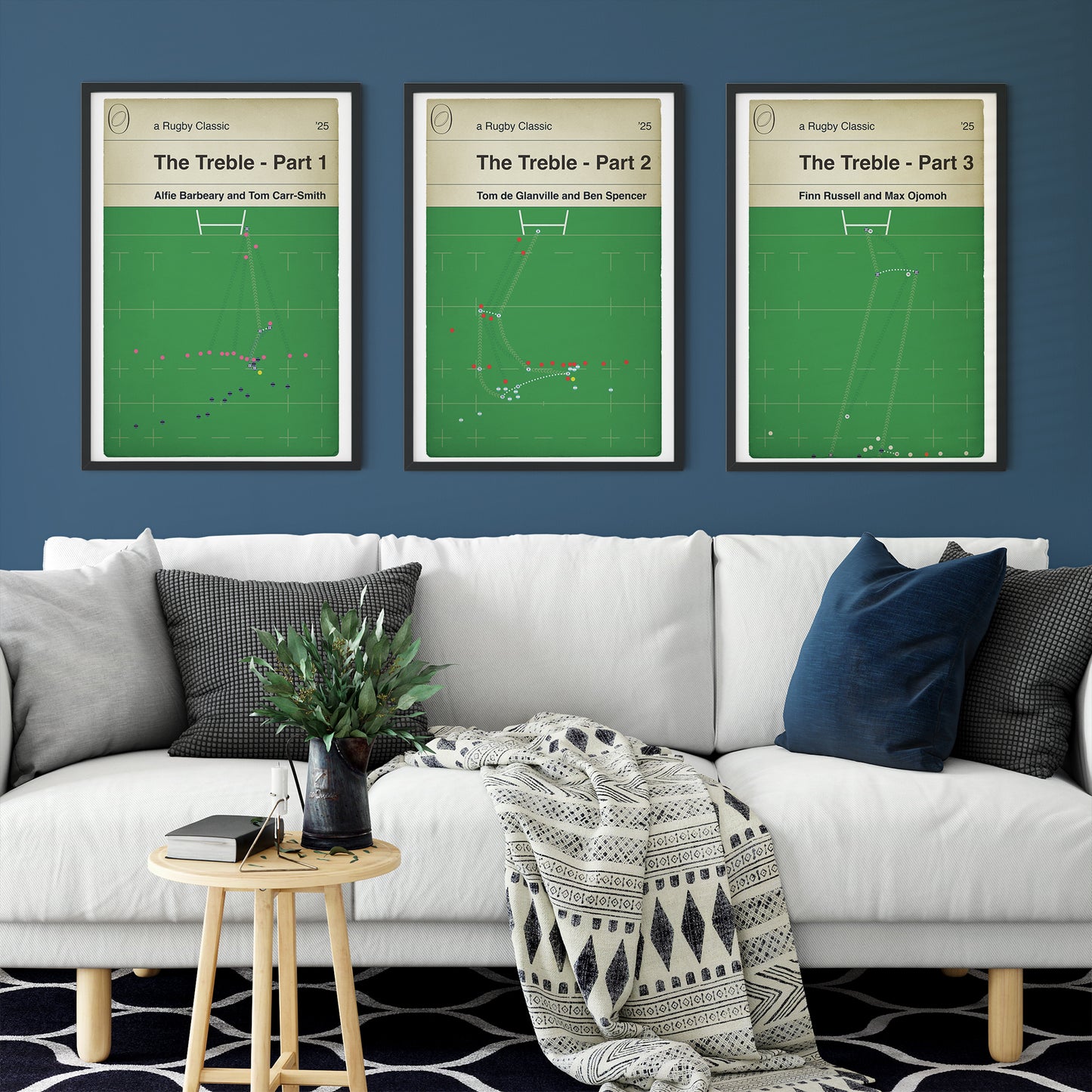 Bath Treble Set - Premiership Rugby Cup, European Challenge Cup and Premiership Final 2025 - Set of 3 Prints - Rugby Gift (Various Sizes)