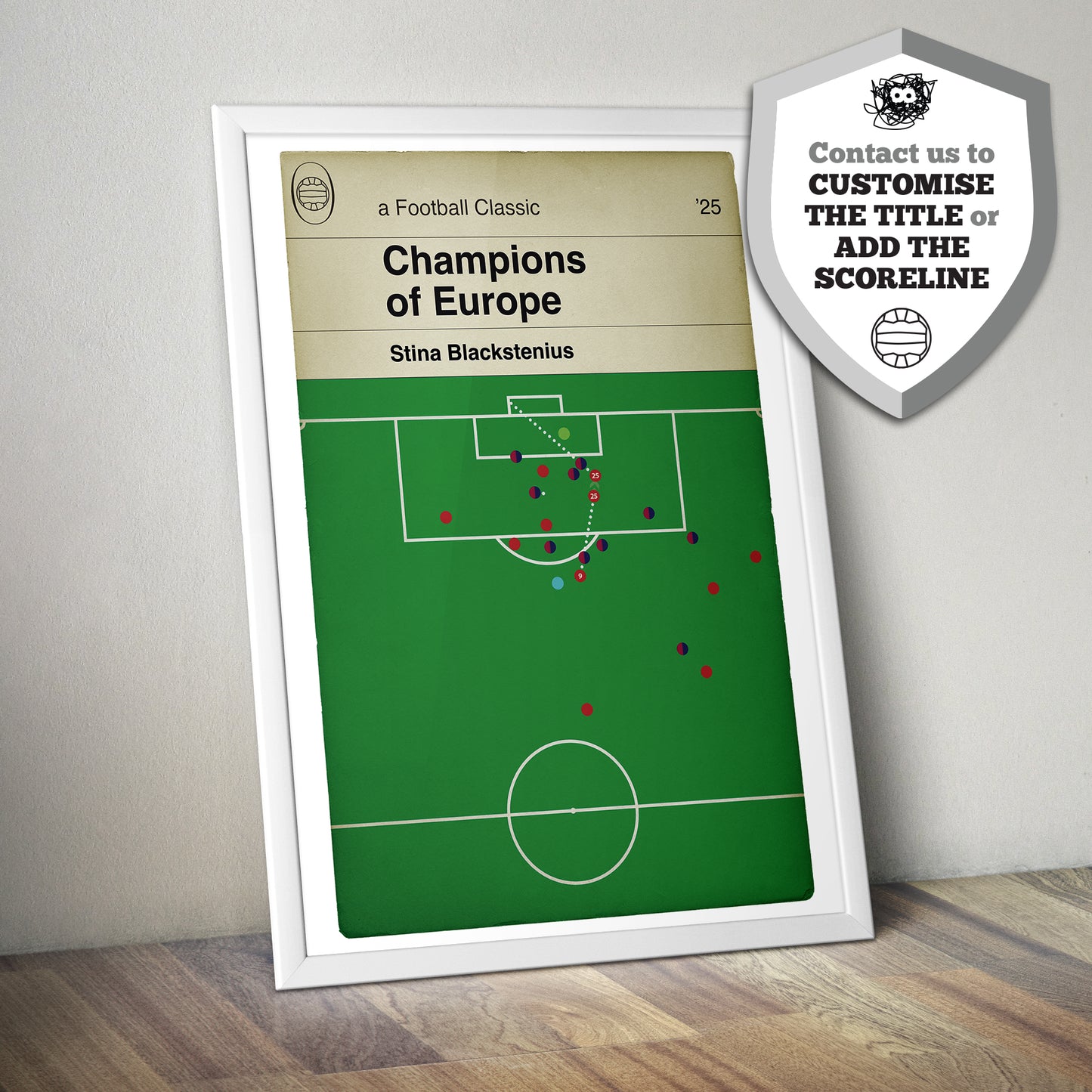 Arsenal Winner - Stina Blackstenius goal - Women’s Champions League Final 2025 - Arsenal 1 Barcelona 0 - Book Cover Poster (Various Sizes)