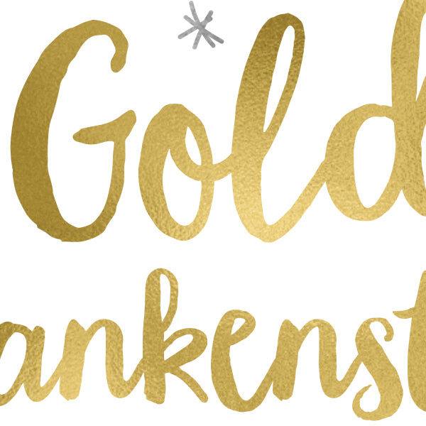 Gold Frankenstein and Grrr - Rik Mayall and Adrian Edmondson - British Comedy Classic - Bottom - Alternative Christmas Card (125mm Square)