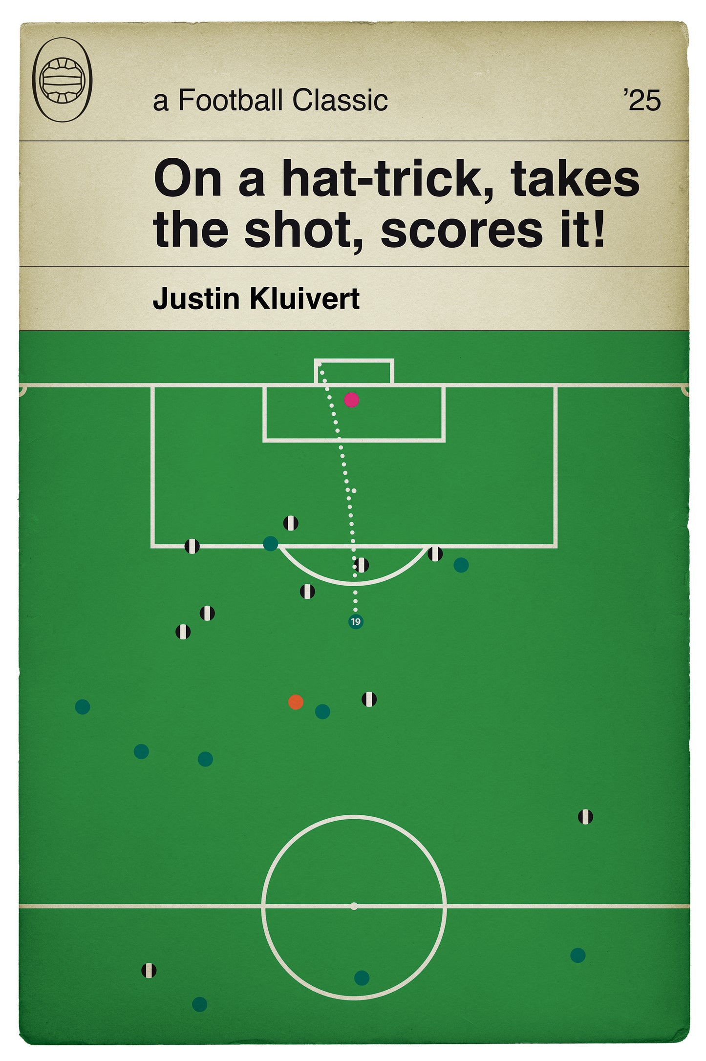 Justin Kluivert Hat-Trick Goal - Newcastle United 1 AFC Bournemouth 4 - Bournemouth Goal Art - Gift for Cherries Fan (Various Sizes)