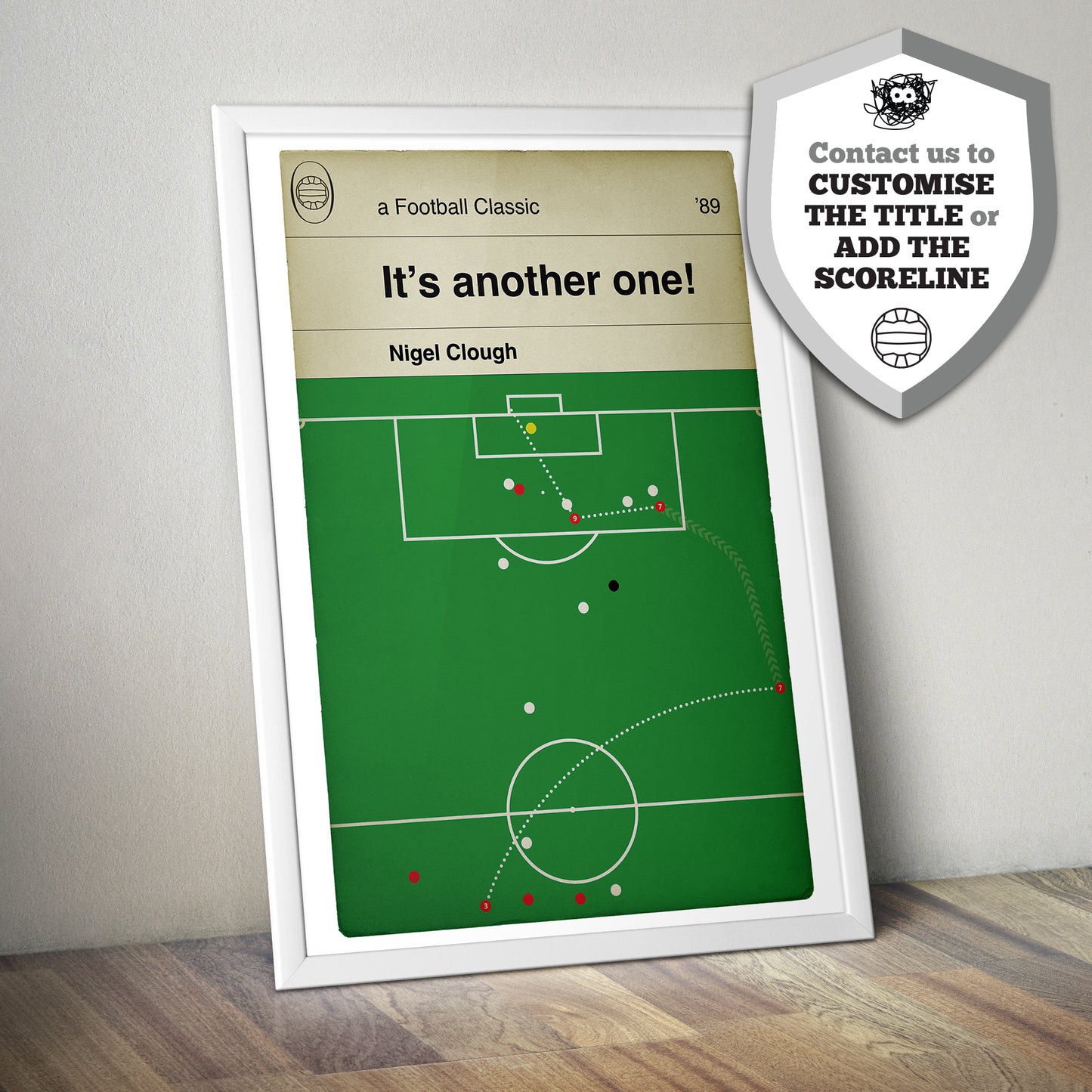 Nottingham Forest 3 Luton Town 1 - Nigel Clough Goal - League Cup Final 1989 - Football Book Cover Poster - Wall Decor (Various Sizes)