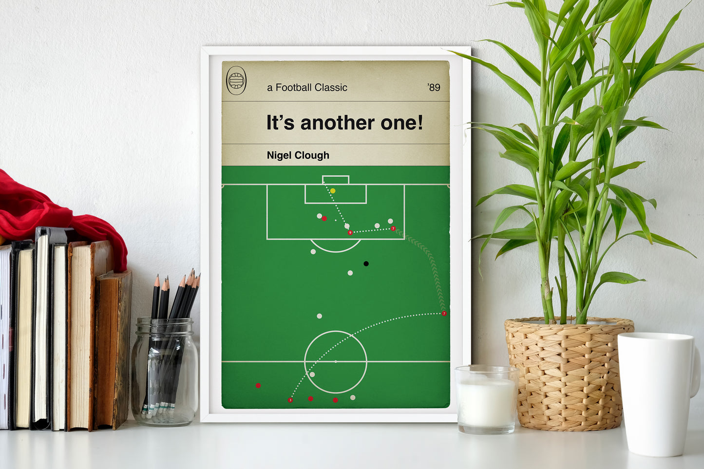 Nottingham Forest 3 Luton Town 1 - Nigel Clough Goal - League Cup Final 1989 - Football Book Cover Poster - Wall Decor (Various Sizes)