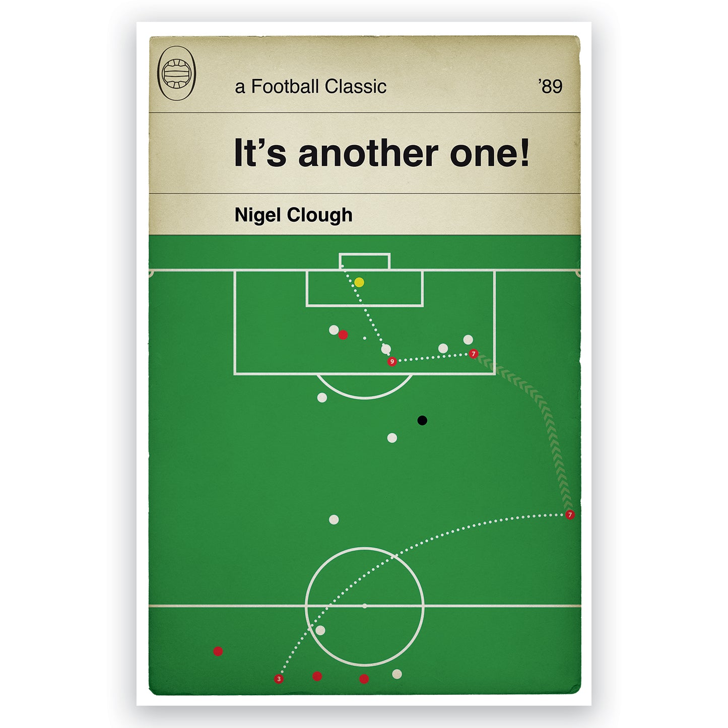 Nottingham Forest 3 Luton Town 1 - Nigel Clough Goal - League Cup Final 1989 - Football Book Cover Poster - Wall Decor (Various Sizes)