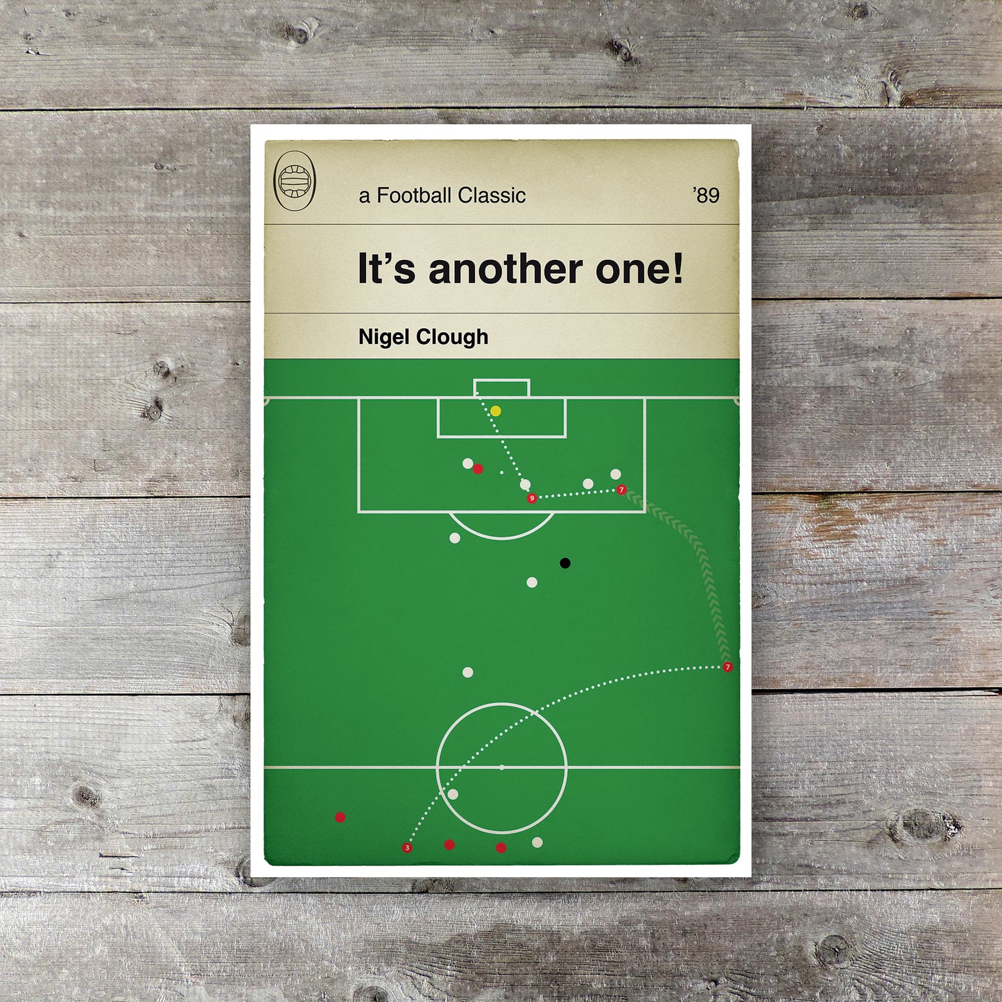 Nottingham Forest 3 Luton Town 1 - Nigel Clough Goal - League Cup Final 1989 - Football Book Cover Poster - Wall Decor (Various Sizes)