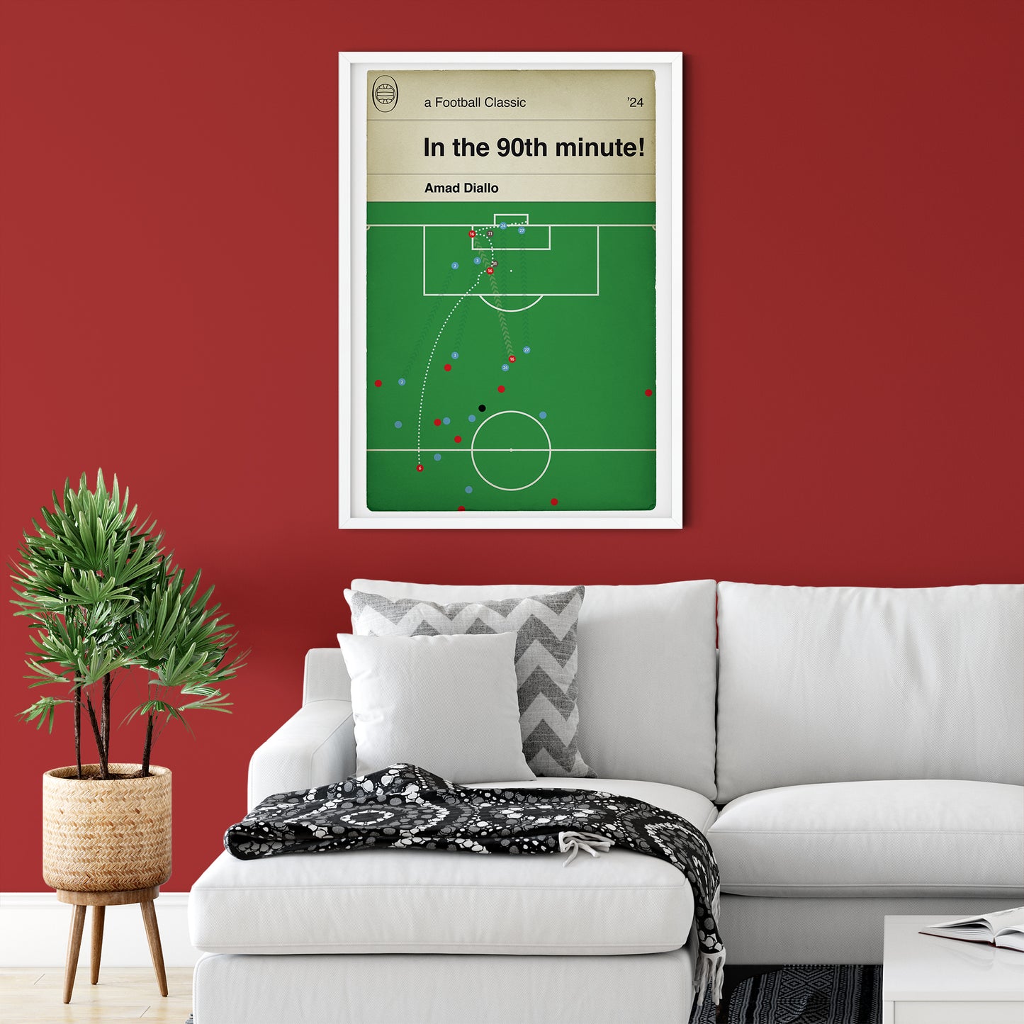 Manchester City 1 Manchester United 2 - Amad Diallo 90th Minute Winner - Premier League 2024 - Football Book Cover Goal Art (Various Sizes)