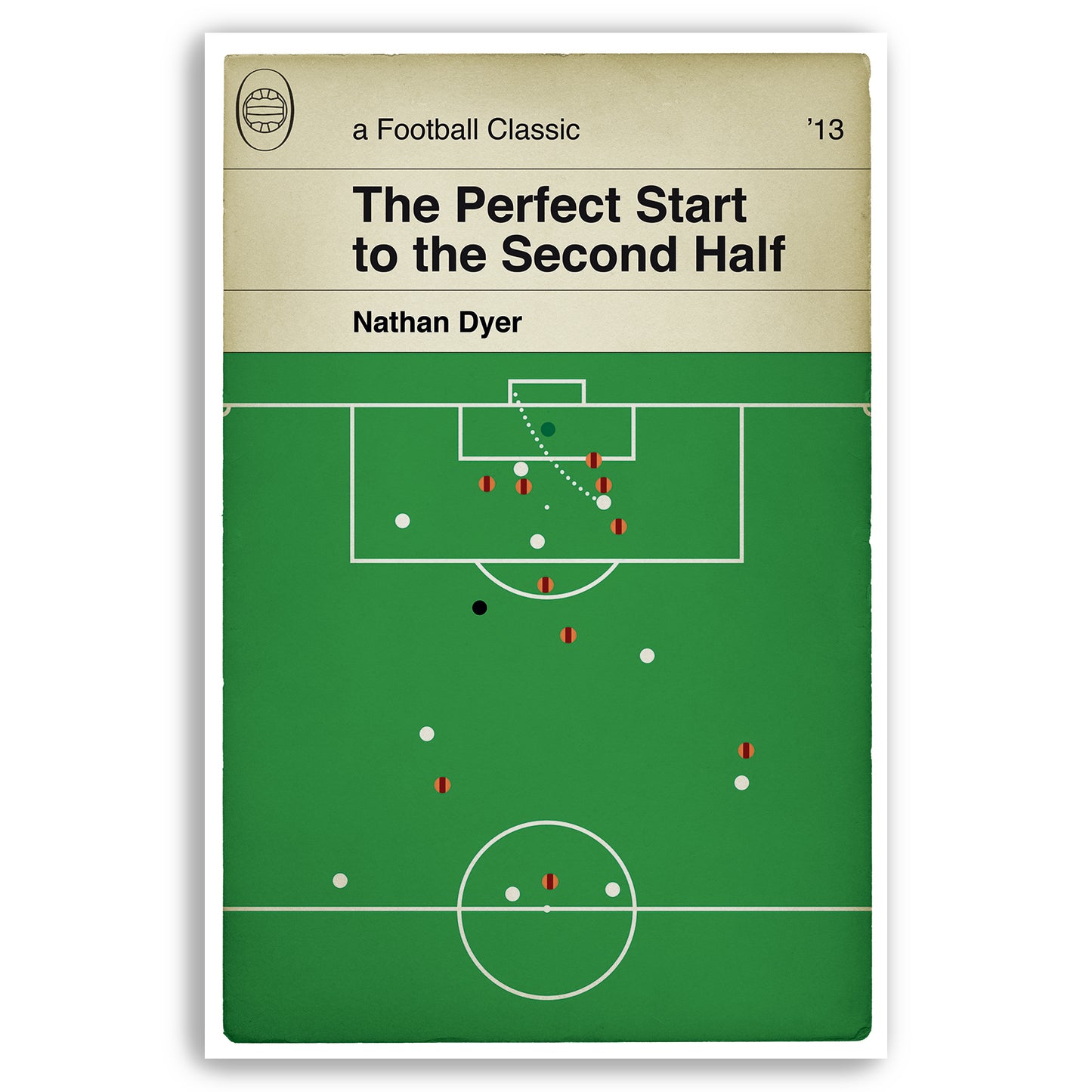 Swansea City goal v Bradford City - Nathan Dyer - 2013 League Cup Final - Classic Book Cover Poster - Football Gift (Various Sizes)