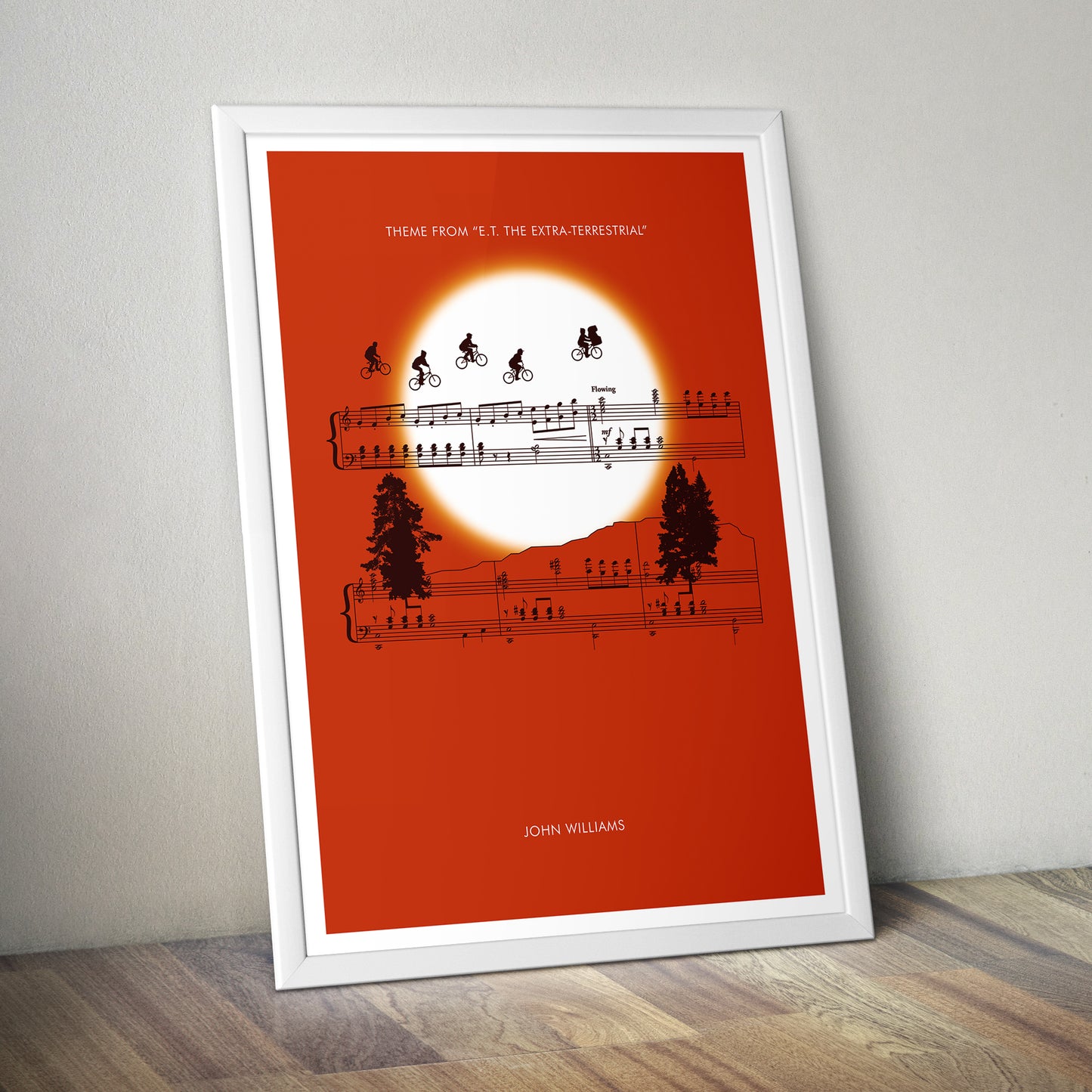 ET Sheet Music Print - Movie Classics Poster - Theme from E.T. The Extra-Terrestrial by John Williams - Soundtrack Poster (Various Sizes)