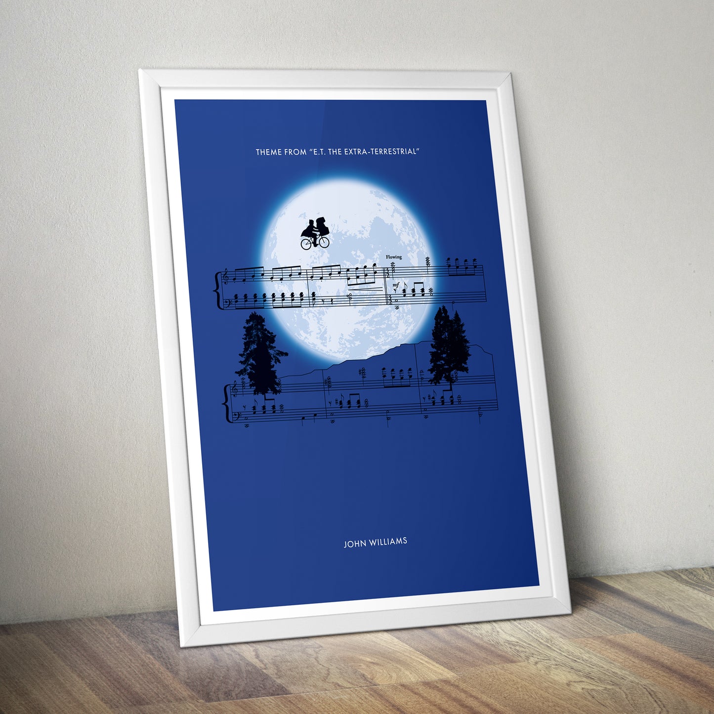 Theme from E.T. The Extra-Terrestrial by John Williams - Moon Version - ET Sheet Music Poster - Movie Classics Print - Soundtrack Poster (Various Sizes)