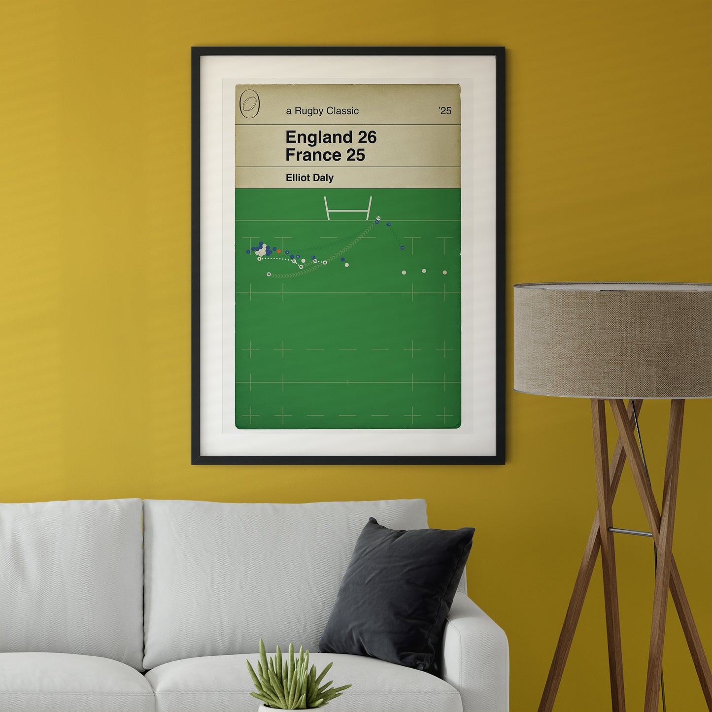 England 26 France 25 - Elliot Daly Winning Try - Six Nations 2025 - Rugby Book Cover Print - Gift for Rugby Fan - Wall Decor (Various Sizes)