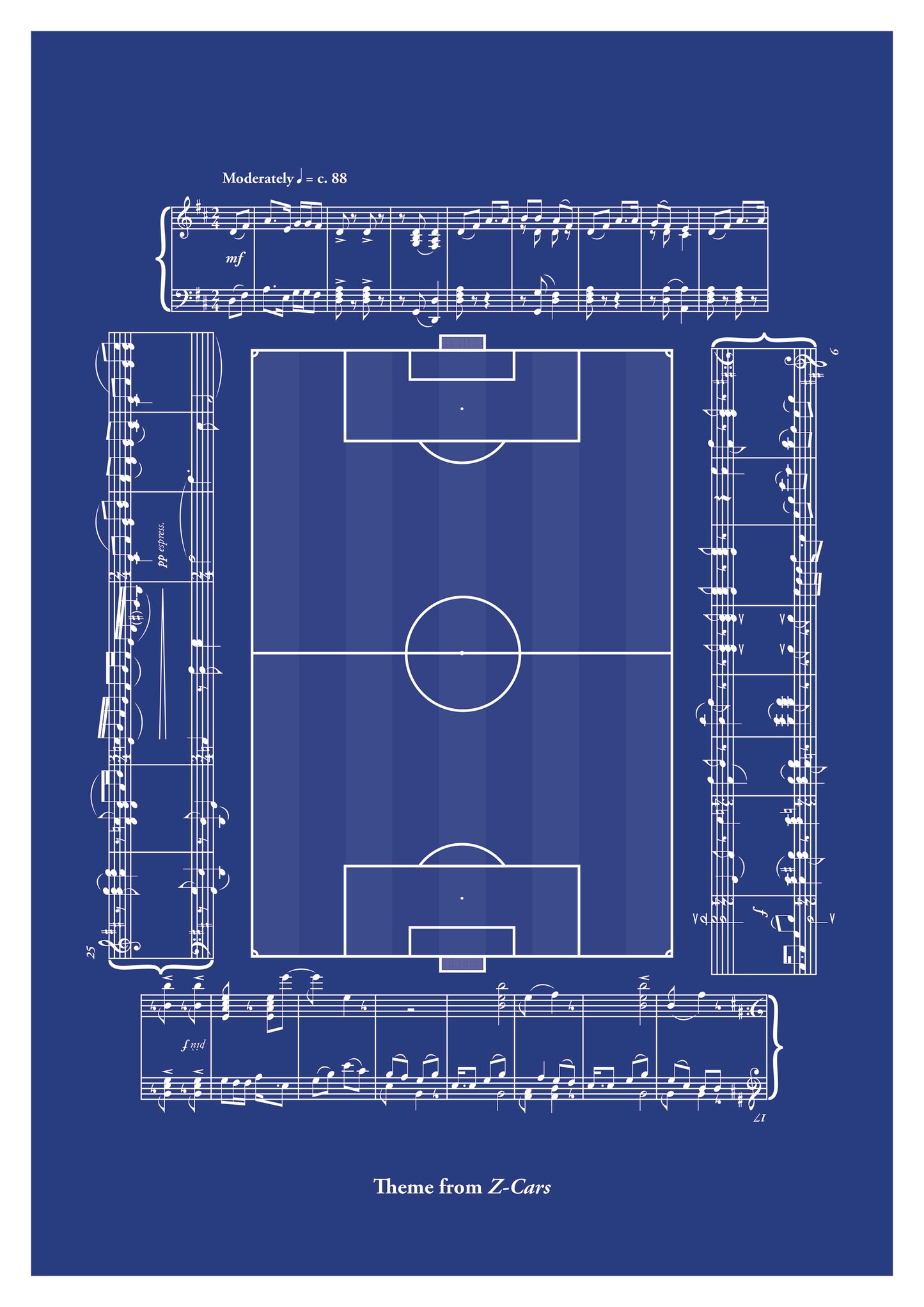 Club Anthems Collection - Theme from Z-Cars - Goodison Park walk out song - Gift for Everton Fan - Football Wall Decor (Various sizes)