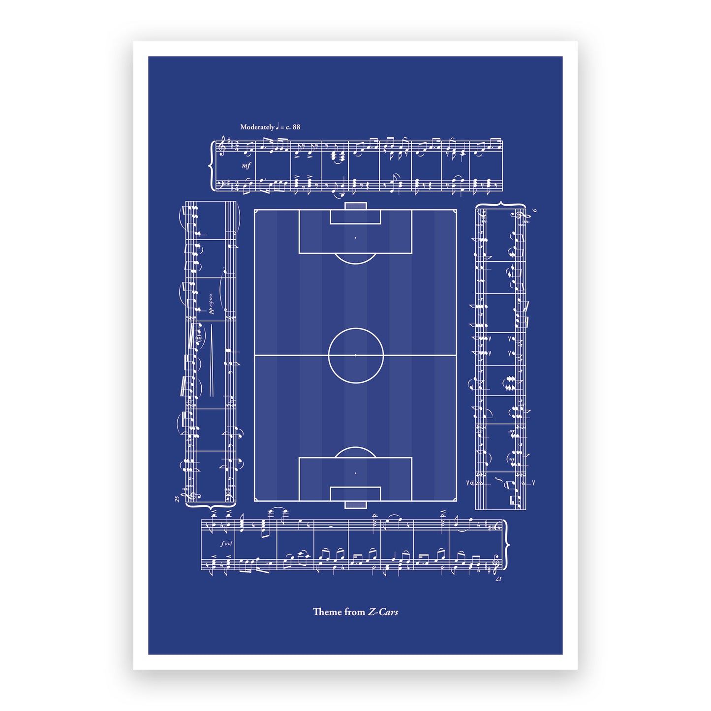 Club Anthems Collection - Theme from Z-Cars - Goodison Park walk out song - Gift for Everton Fan - Football Wall Decor (Various sizes)