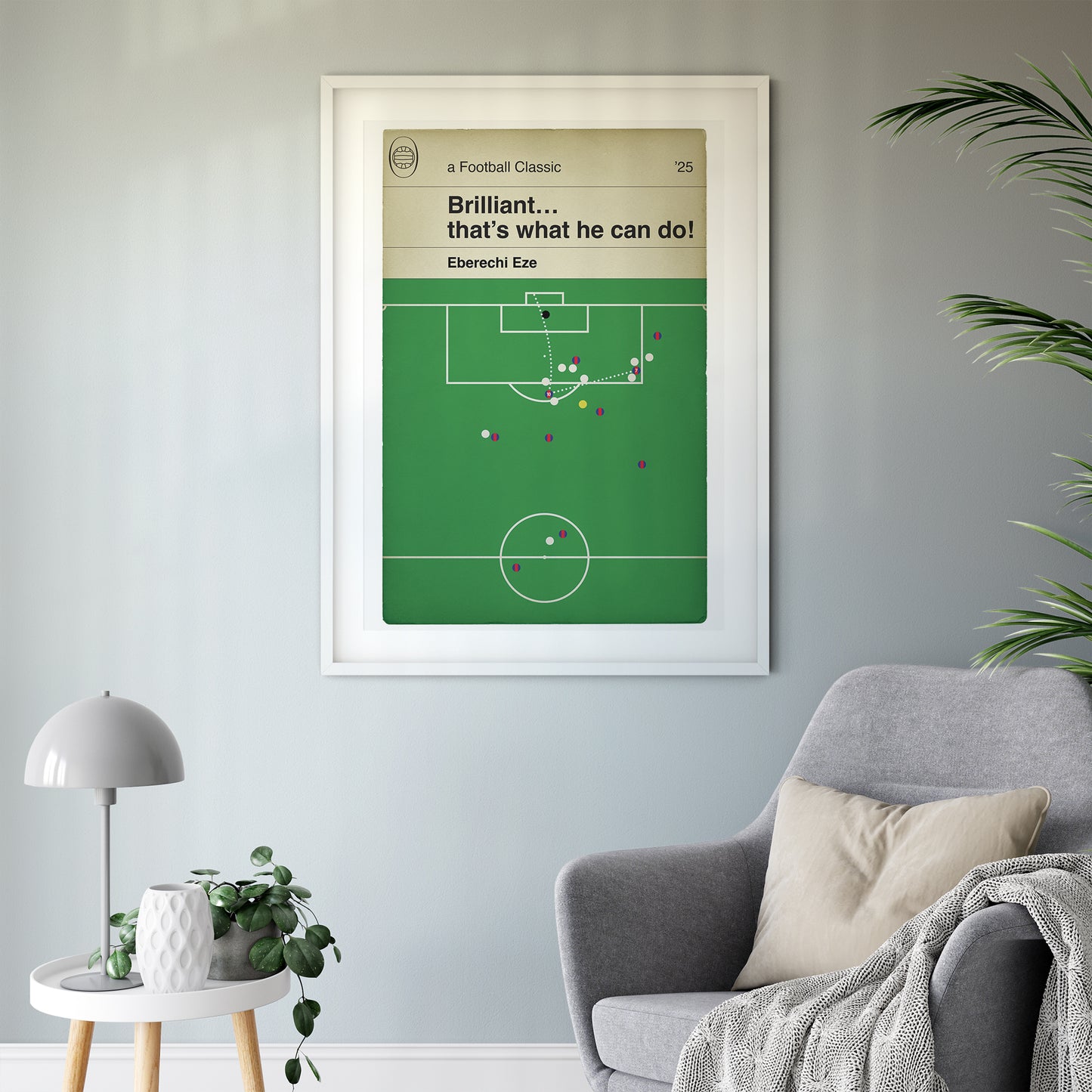 Eberechi Eze Goal - Crystal Palace 3 Aston Villa 0 - FA Cup Semi-Final 2025 - Classic Book Cover Print (Various Sizes)
