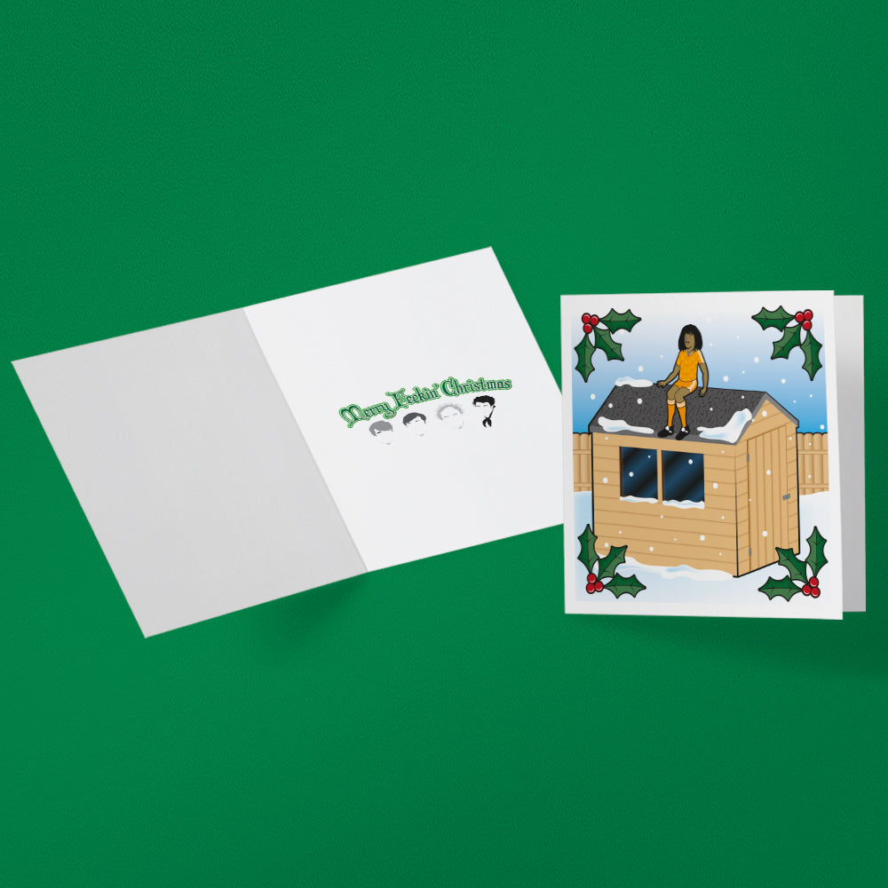 Father Ted Christmas Card - Ruud Gullit sitting on a shed - Father Dougal McGuire - Alternative Christmas Card (125mm Square)
