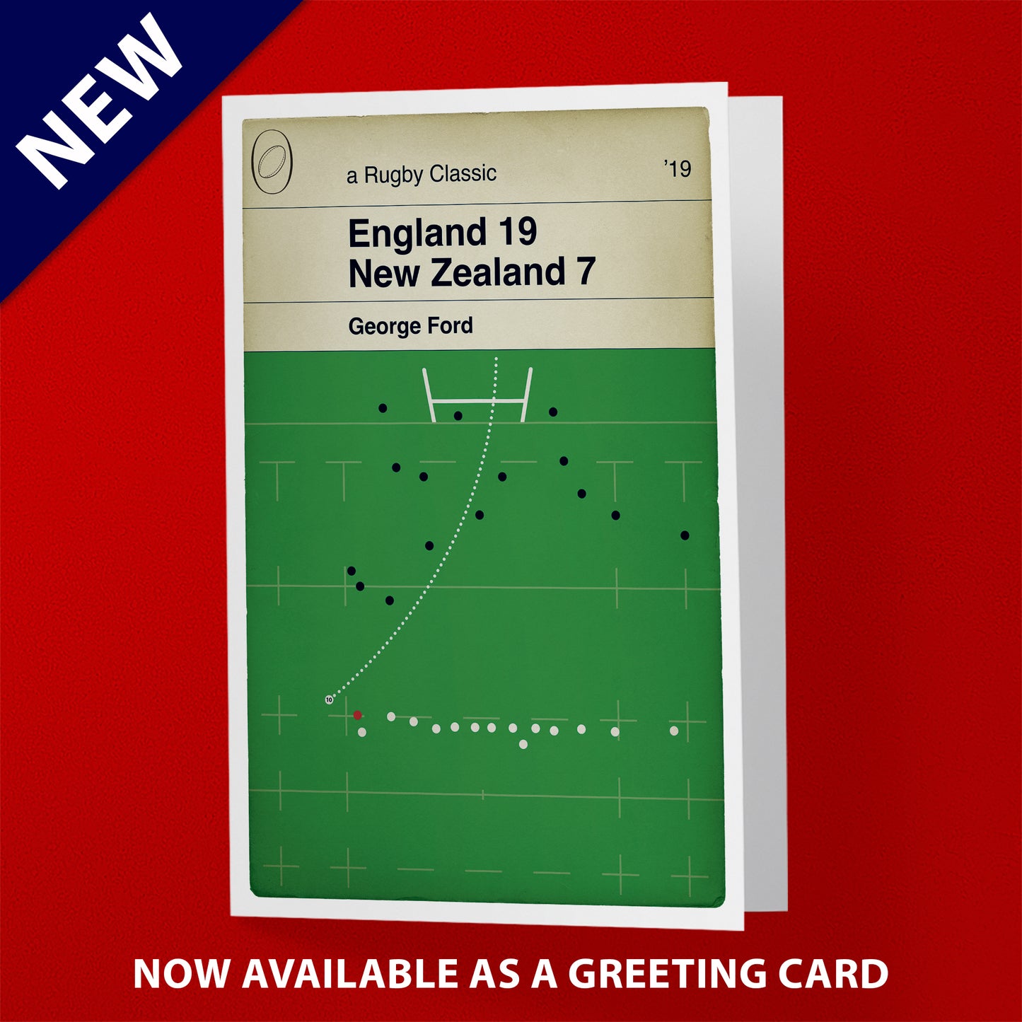 Rugby Gift for England Fan - George Ford Penalty - England 19 New Zealand 7 - World Cup Semi Final 2019 - Book Cover Print (Various Sizes)