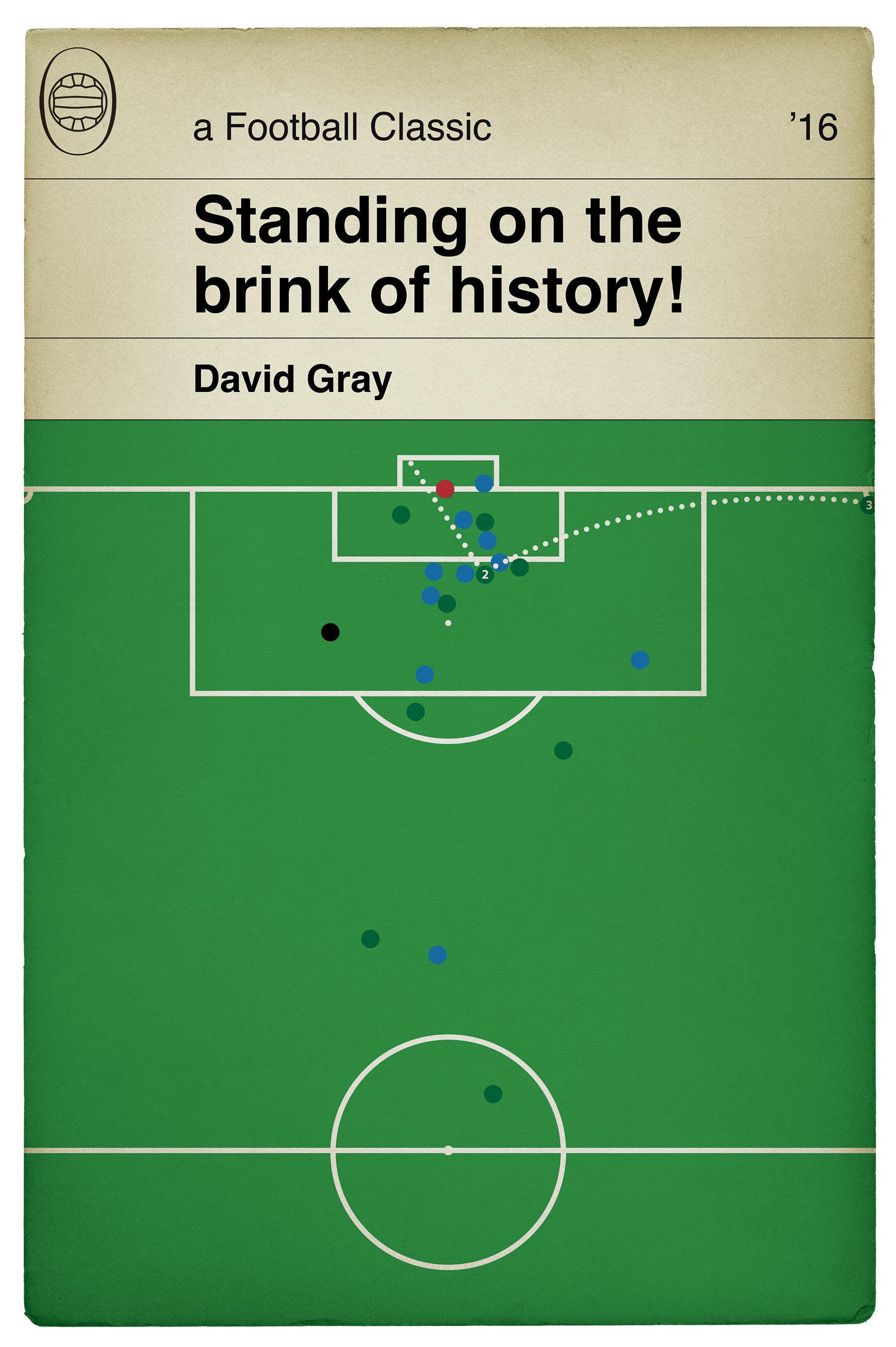 Hibernian Goal - David Gray Winner - Glasgow Rangers 2 Hibernian 3 - Scottish Cup Final 2016 - Football Gift for Hibs Fan - Various Sizes
