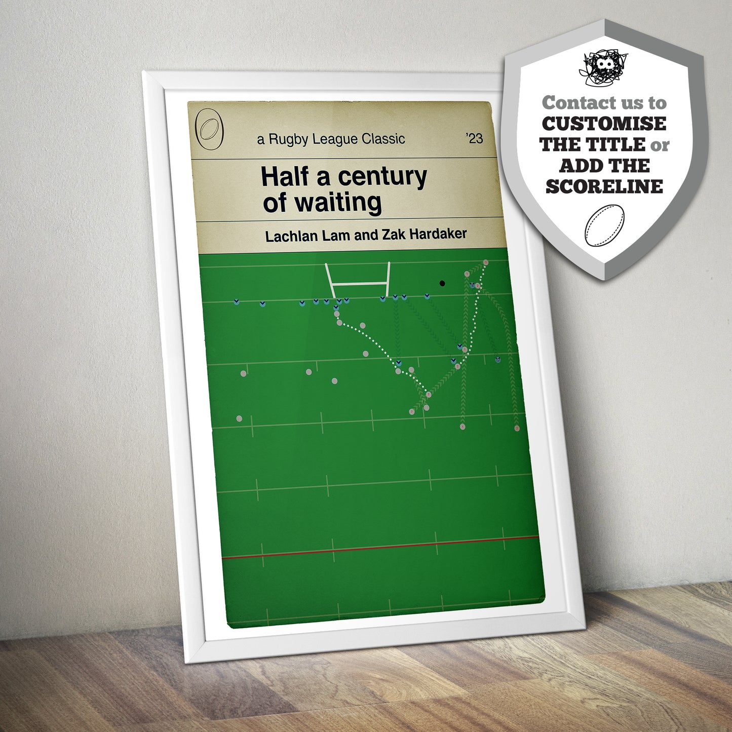 Leigh Leopards 12 St Helens 10 - Zak Hardaker Try - Challenge Cup Semi Final 2023 - Rugby League Poster _ Book Cover Print (Various Sizes)