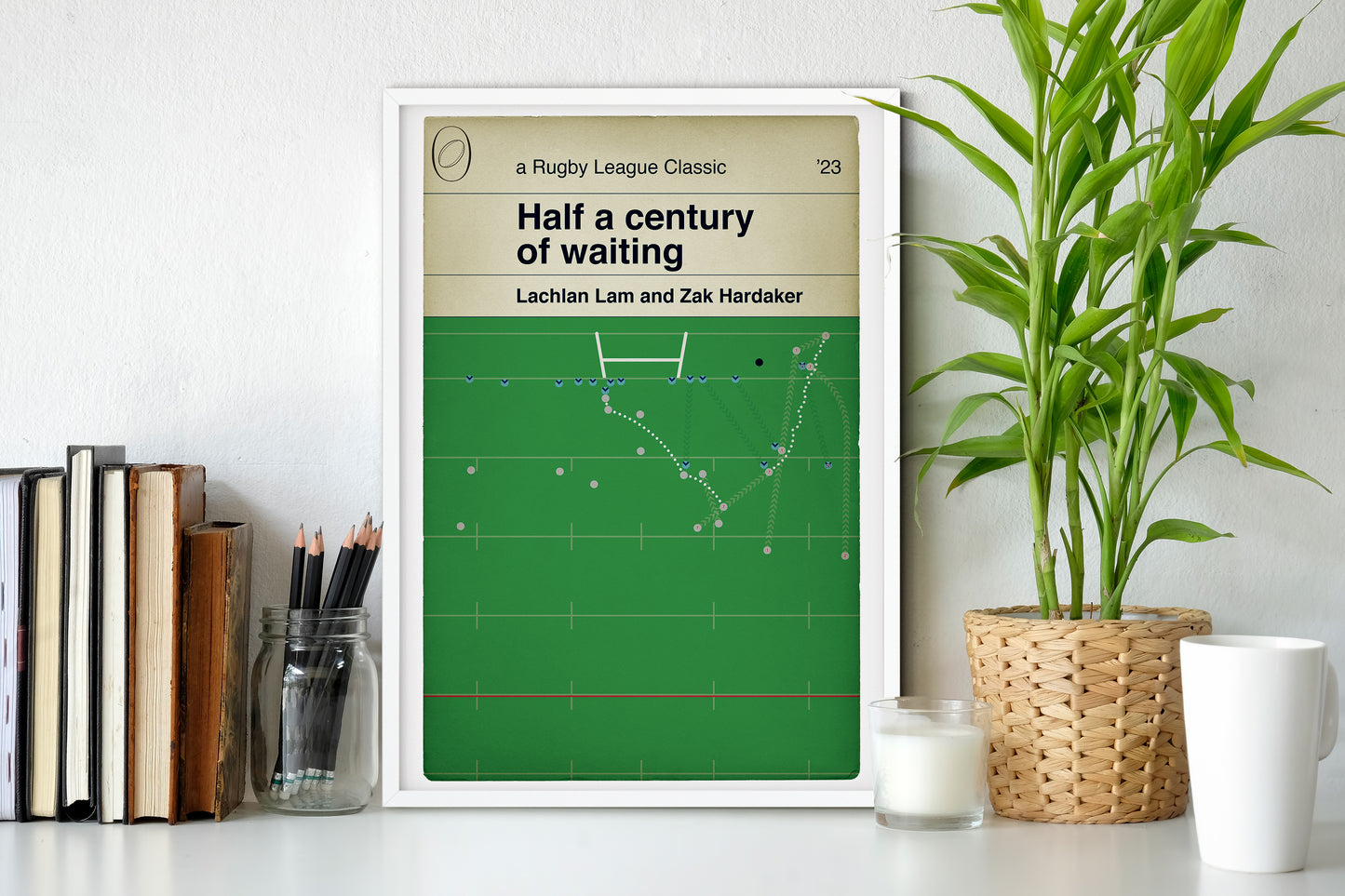 Leigh Leopards 12 St Helens 10 - Zak Hardaker Try - Challenge Cup Semi Final 2023 - Rugby League Poster _ Book Cover Print (Various Sizes)