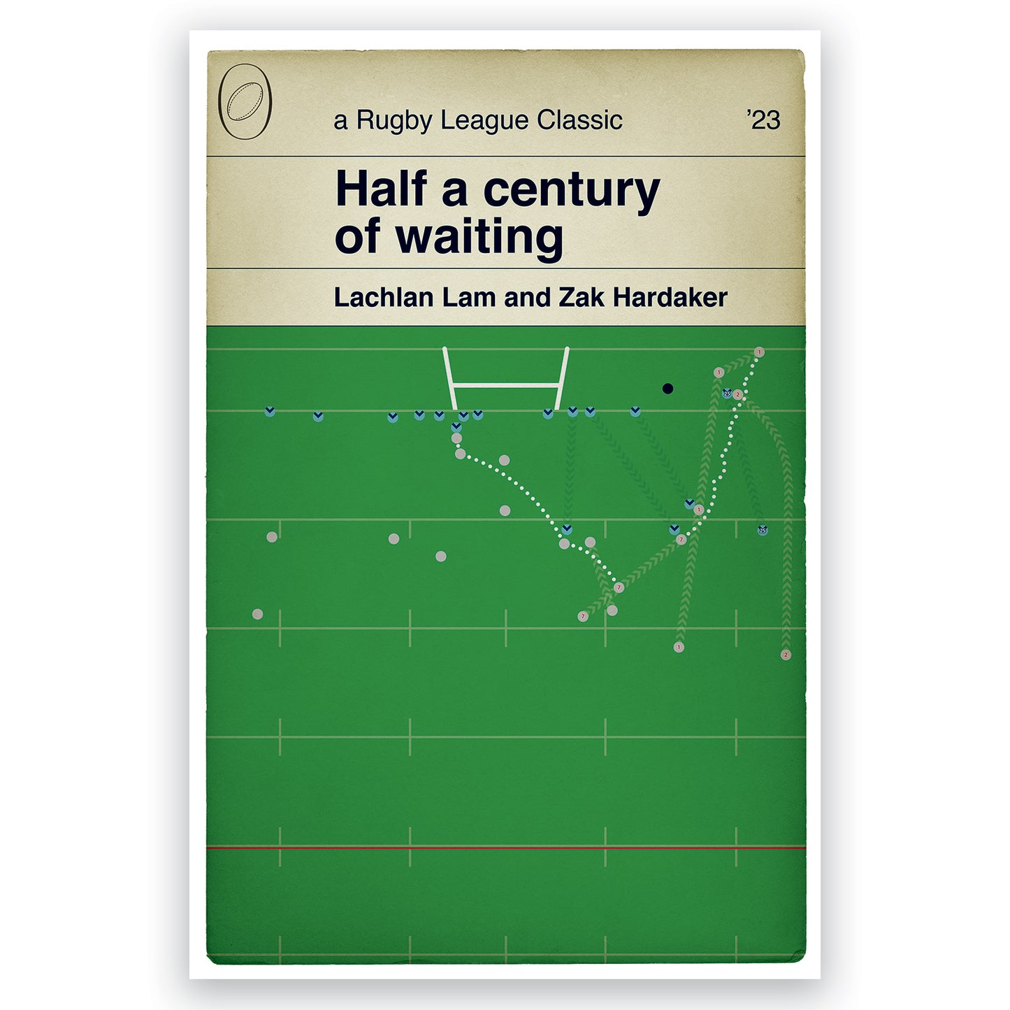Leigh Leopards 12 St Helens 10 - Zak Hardaker Try - Challenge Cup Semi Final 2023 - Rugby League Poster _ Book Cover Print (Various Sizes)