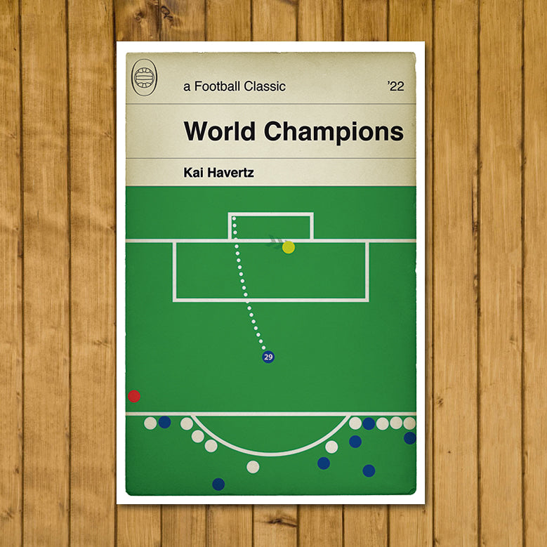 Chelsea 2 Palmeiras 1 - Kai Havertz winning penalty - Club World Cup Final 2022 - Chelsea World Champions - Book Cover Print (Various Sizes)