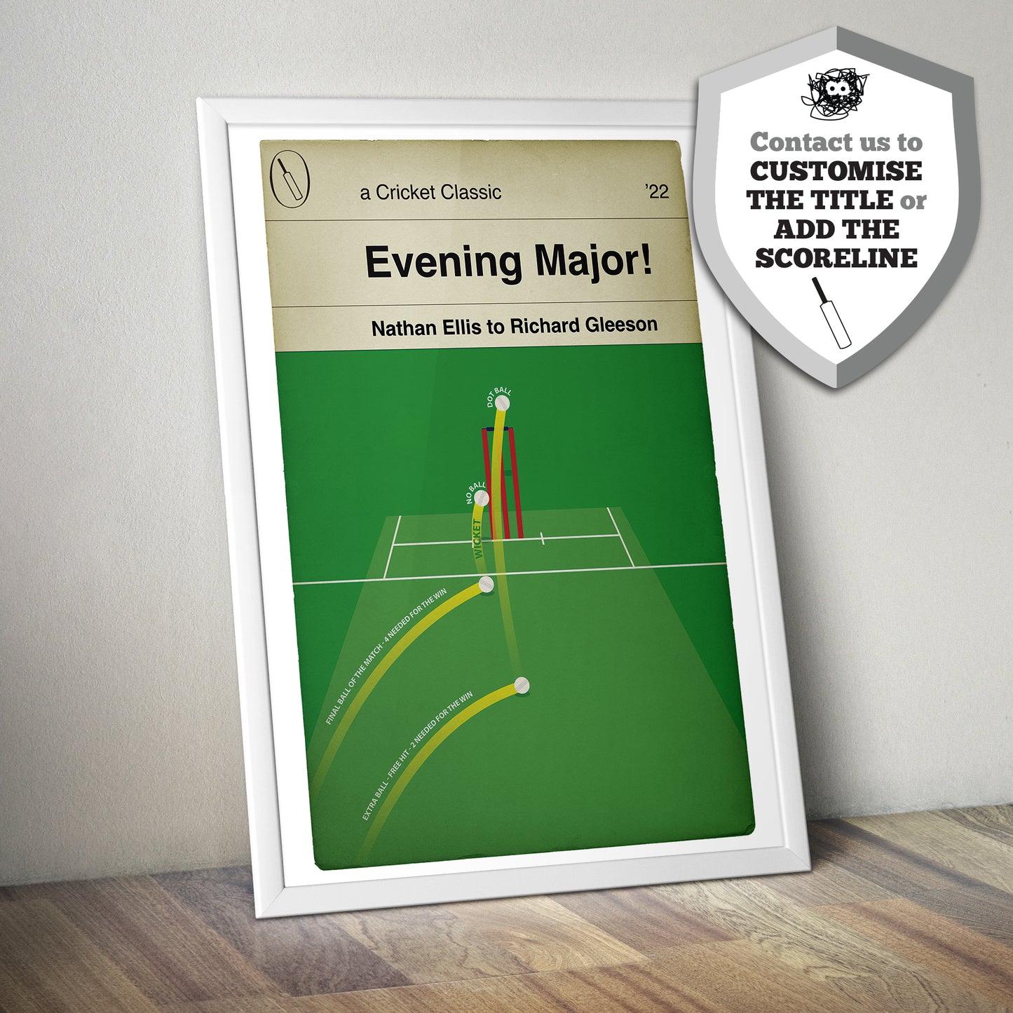 Hampshire Hawks Win - Double Final Ball - Nathan Ellis to Richard Gleeson - Hants v Lancs - T20 Blast Final 2022 - Poster (Various Sizes)