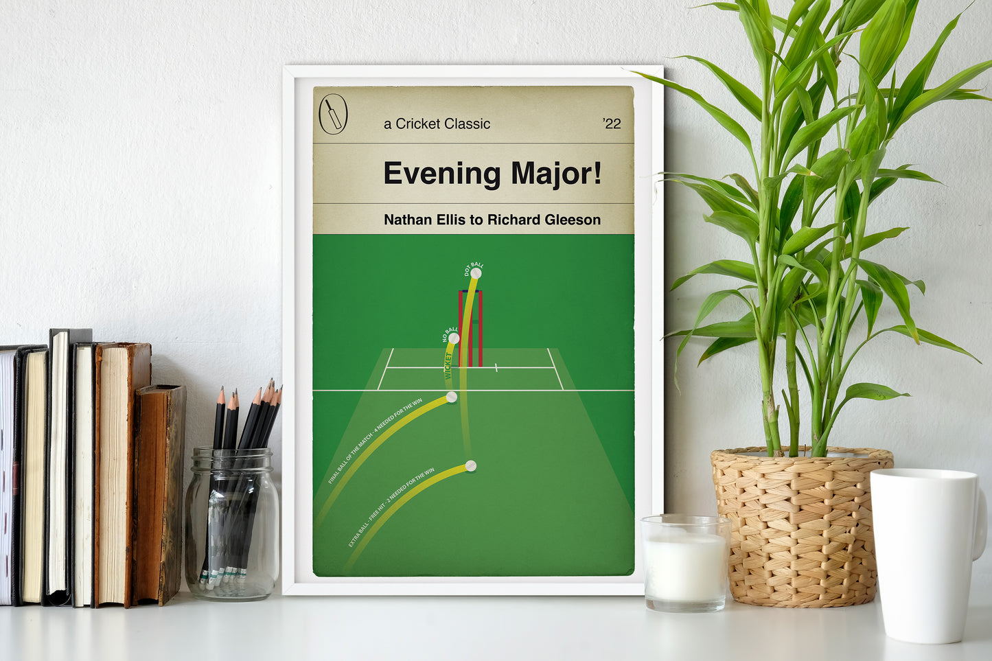 Hampshire Hawks Win - Double Final Ball - Nathan Ellis to Richard Gleeson - Hants v Lancs - T20 Blast Final 2022 - Poster (Various Sizes)