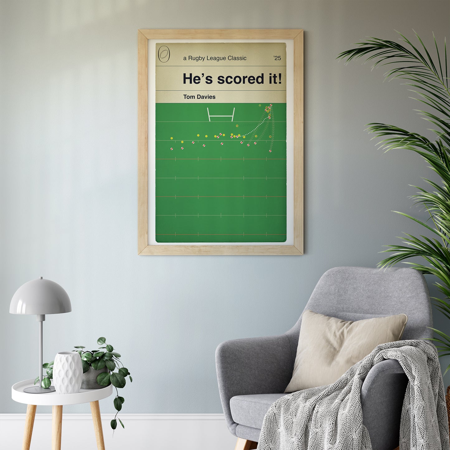 Warrington Wolves 6 Hull Kingston Rovers 8 - Tom Davies Try - Challenge Cup Final 2025 - Rugby League Poster Gift (Various Sizes)