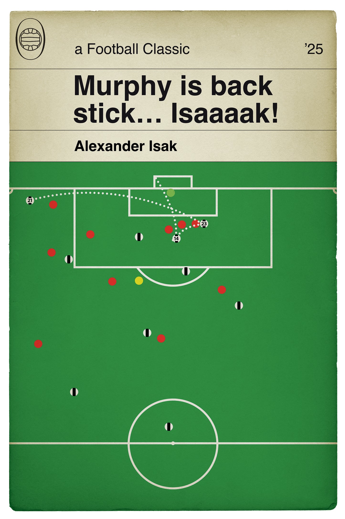Alexander Isak Goal - Newcastle United Cup Win - Carabao Cup Final 2025 - Newcastle Utd 2 Liverpool 1 - Football Wall Decor (Various Sizes)