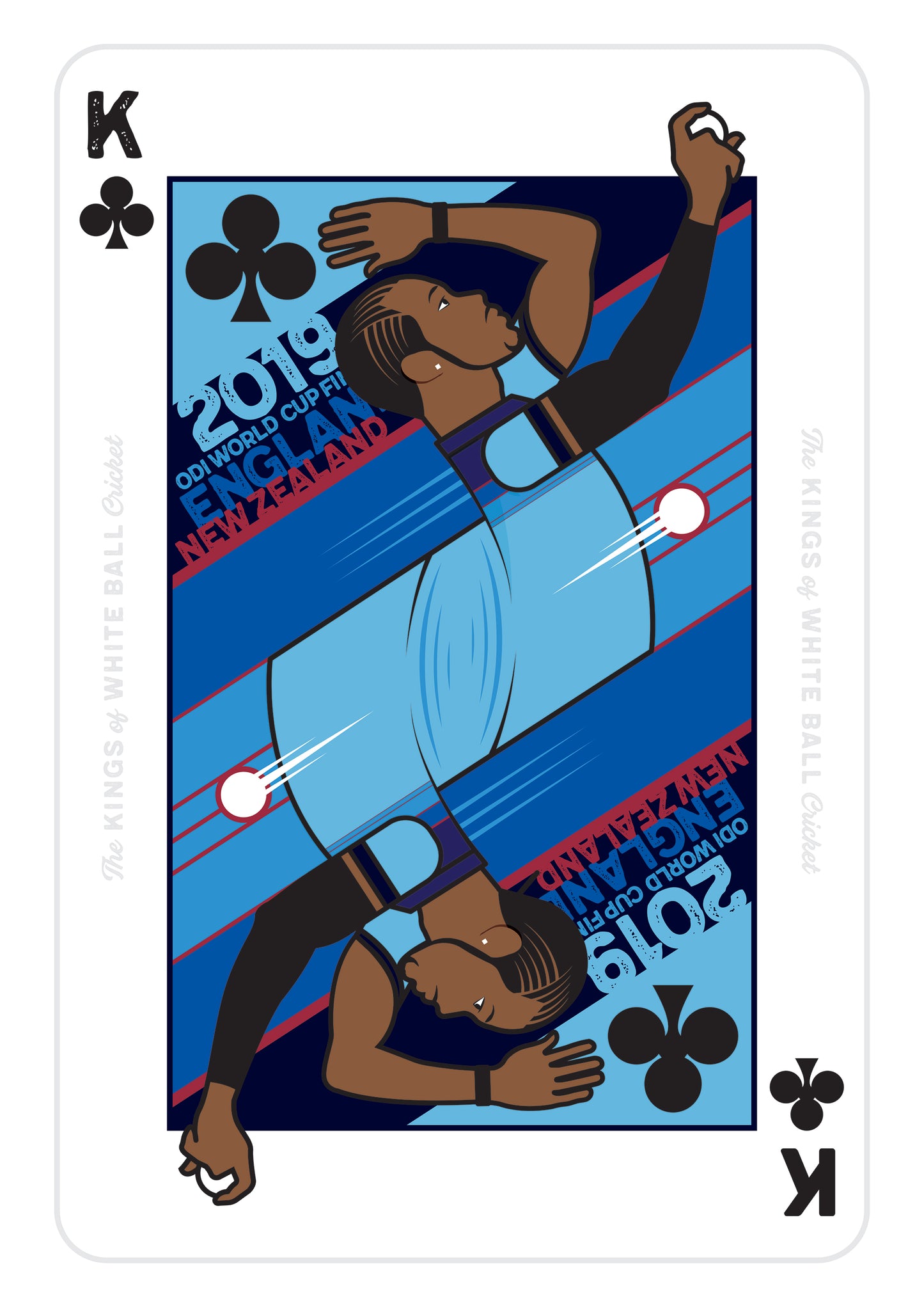 England Cricket - The Kings of White Ball Cricket - World Cup Winners - ODI World Cup 2019 and T20 World Cup 2022 - Playing Cards Poster - Various Sizes