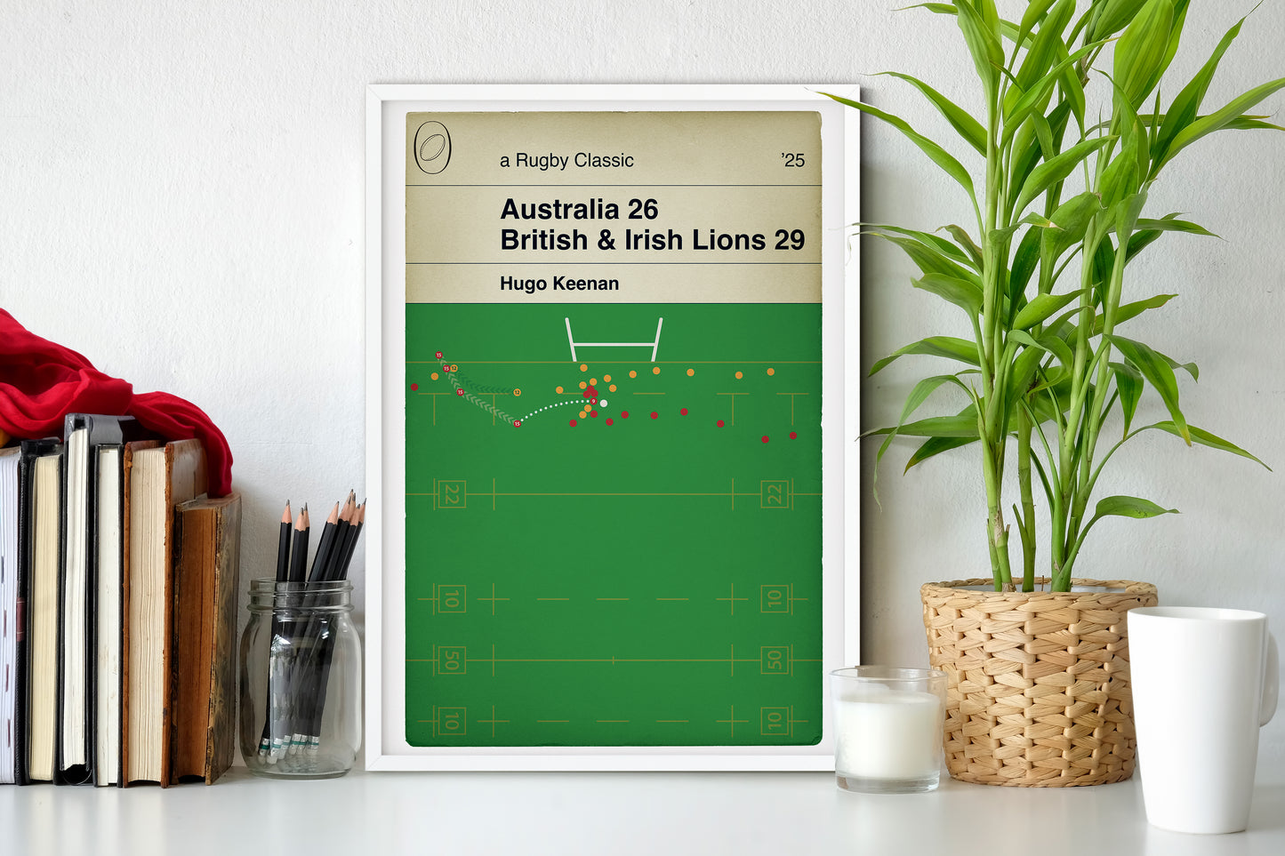 Australia 26 British & Irish Lions 29 - Hugo Keenan Try - 2nd Test 2025 - Rugby Gift for Lions fan (Various Sizes)