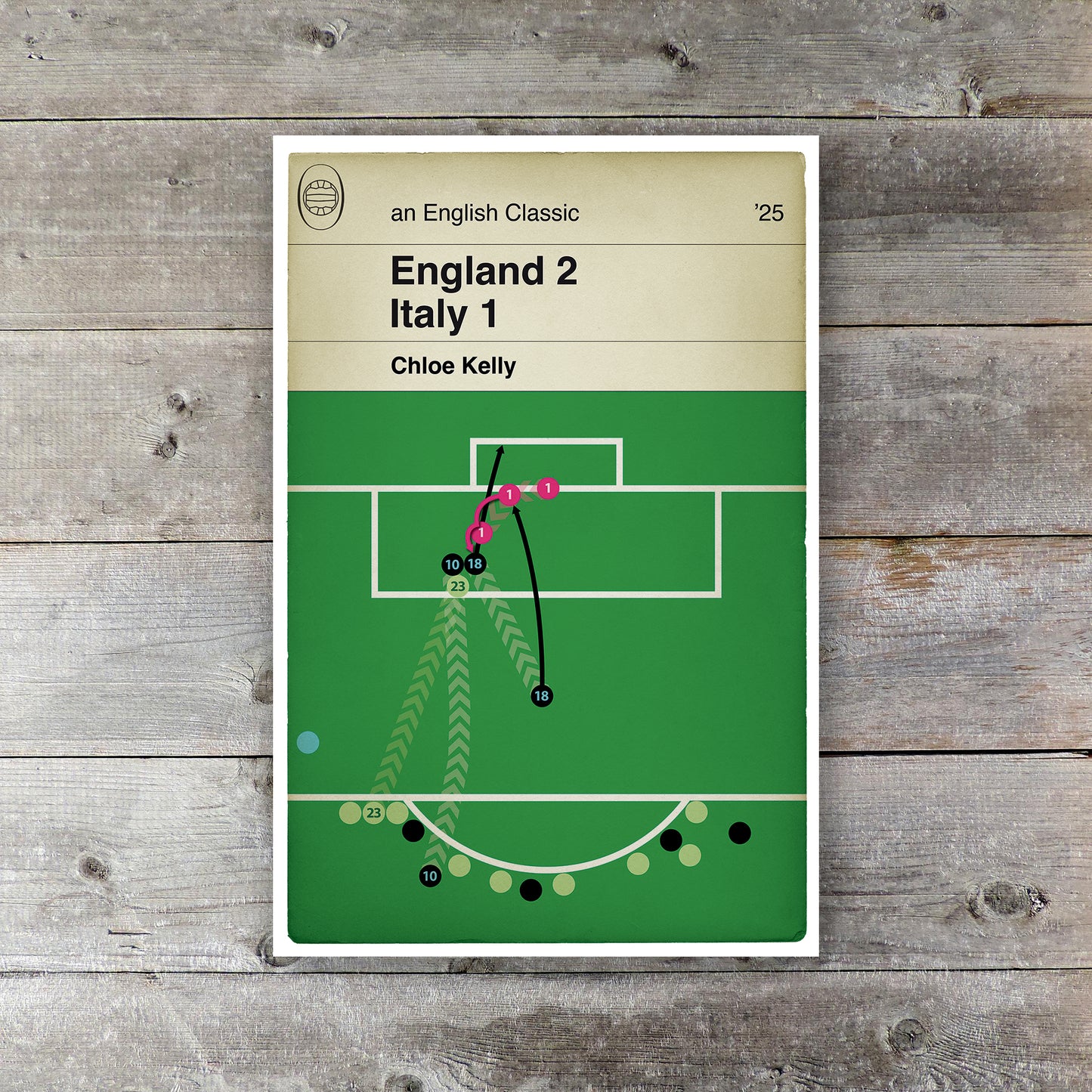 Chloe Kelly Winning Goal - England 2 Italy 1 - Euro 2025 Semi-Final - England Goal Book Art - Gift for Lionesses Fan (Various Sizes)