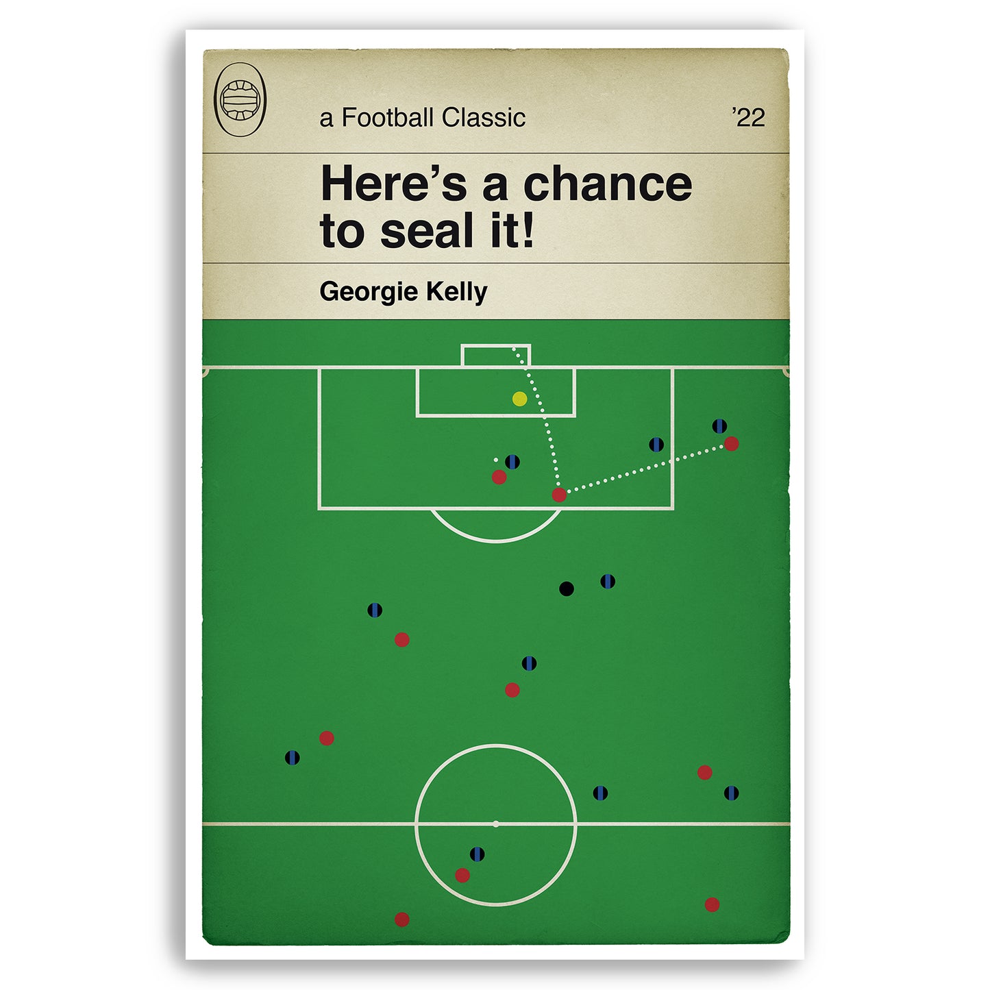 Rotherham United goal v Gillingham - Georgie Kelly goal - League One 2022 - Rotherham Promoted - Book Cover Goal Poster (Various Sizes)