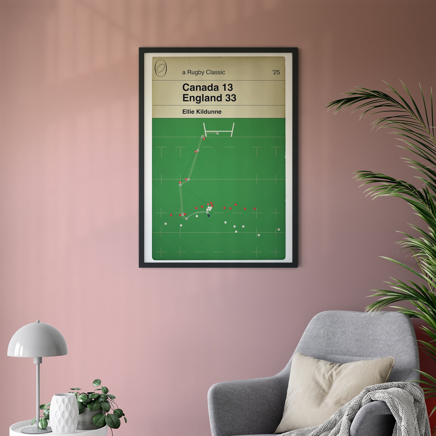 Ellie Kildunne Rugby Try Print: England vs Canada - World Cup Final 2025