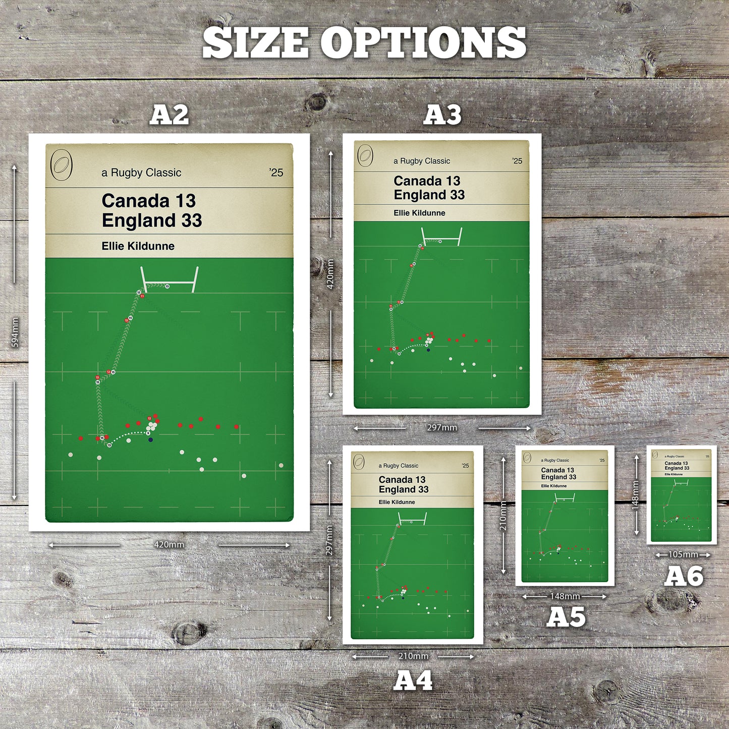 Ellie Kildunne Rugby Try Print: England vs Canada - World Cup Final 2025