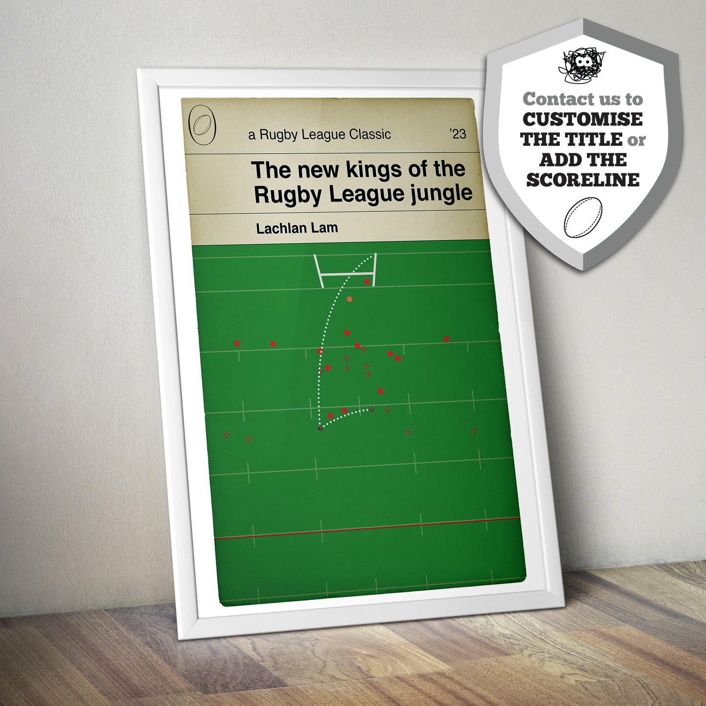 Leigh Leopards 17 Hull KR 16 - Lachlan Lam Drop Goal - Challenge Cup Final 2023 - Rugby League Poster - Book Cover Print (Various Sizes)