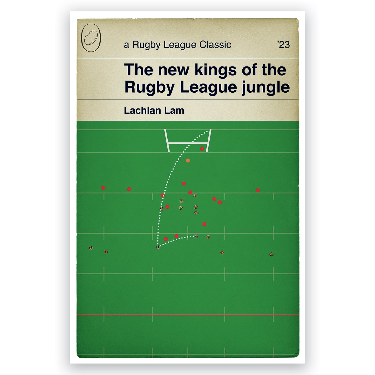 Leigh Leopards 17 Hull KR 16 - Lachlan Lam Drop Goal - Challenge Cup Final 2023 - Rugby League Poster - Book Cover Print (Various Sizes)