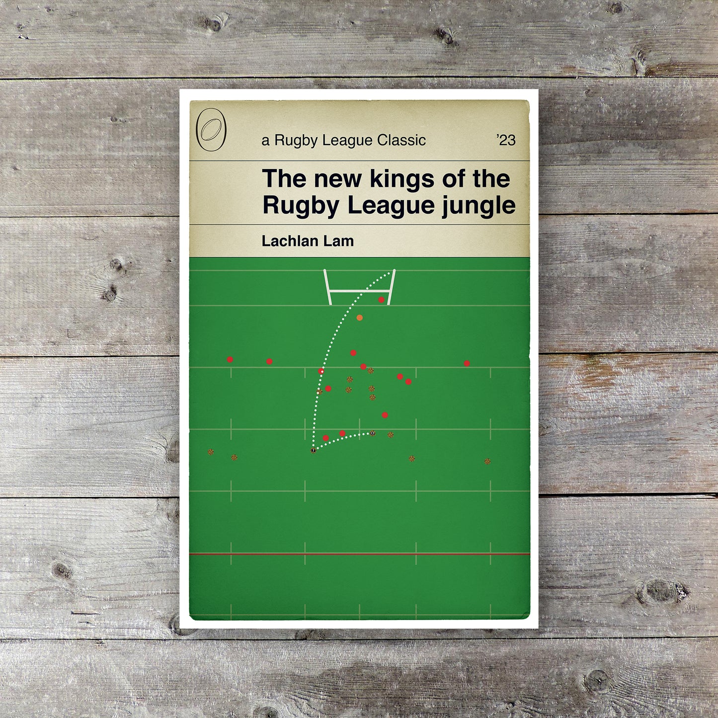 Leigh Leopards 17 Hull KR 16 - Lachlan Lam Drop Goal - Challenge Cup Final 2023 - Rugby League Poster - Book Cover Print (Various Sizes)