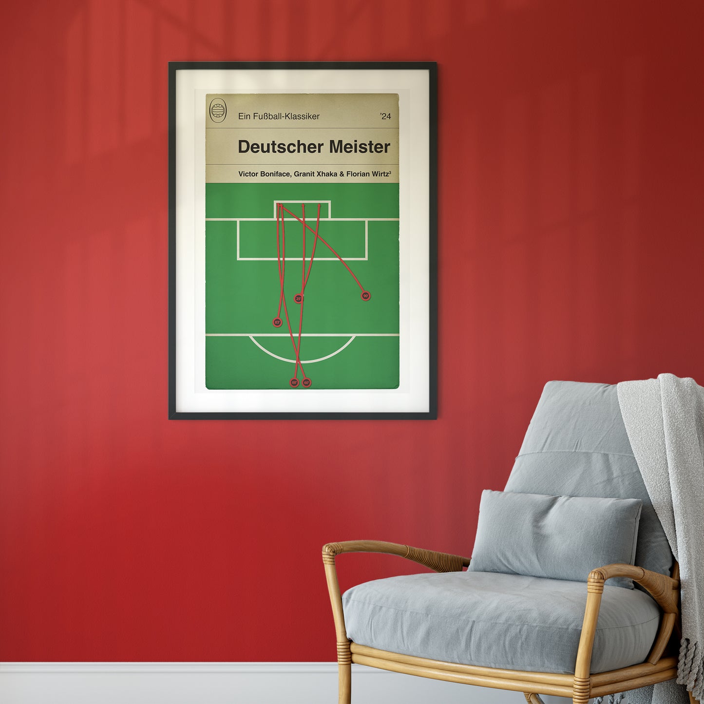 Bayer Leverkusen Goals - Deutscher Meister - Bundesliga Champions 2024 - Bayer Leverkusen 5 Werder Bremen 0 - All 5 goals - Football Book Cover Print - Various Sizes