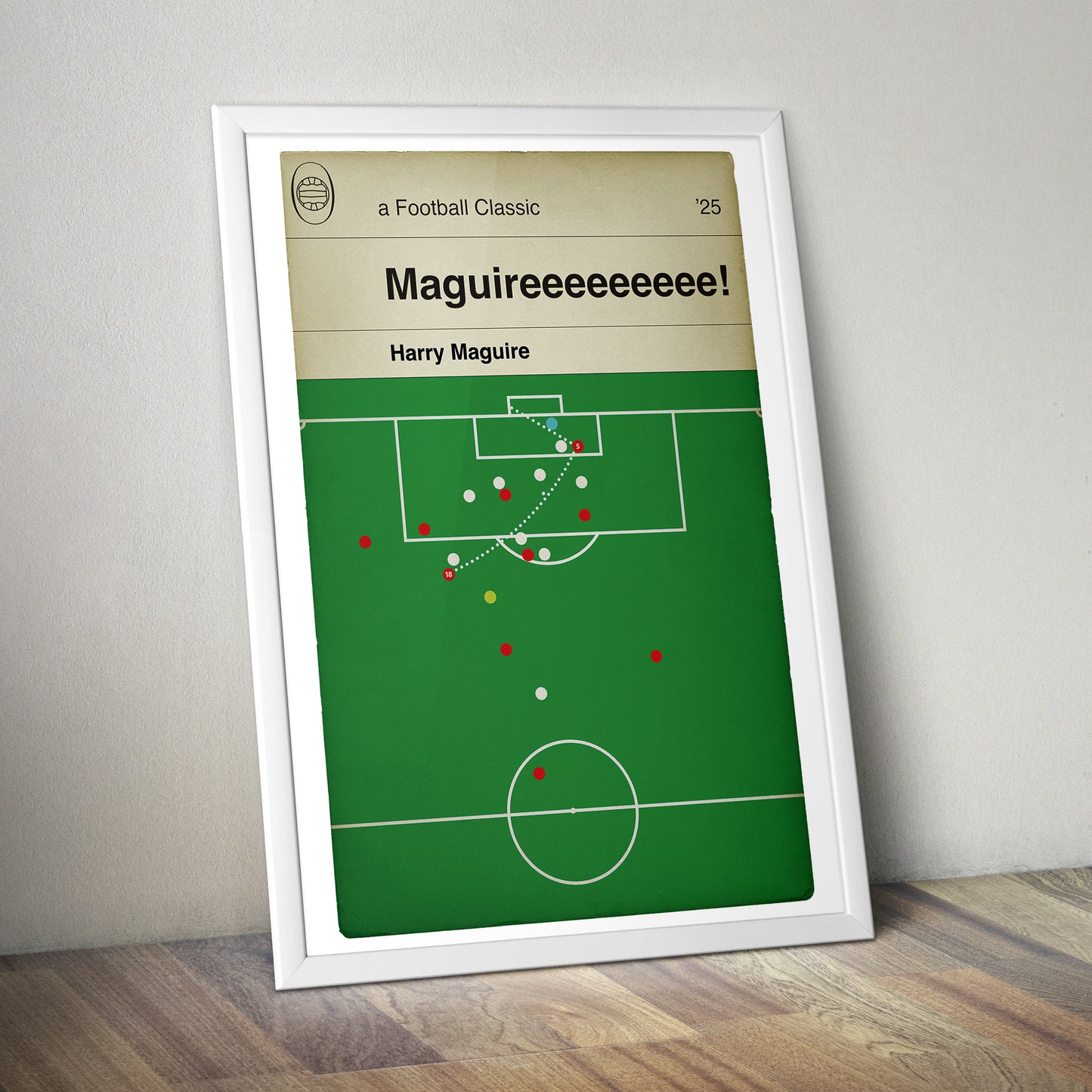 Harry Maguire Winner - Manchester United 5 Lyon 4 (7-6 on aggregate) - Europa League Quarter-Final 2025 - Classic Goal Book Cover Print - Football Gift (Various Sizes)