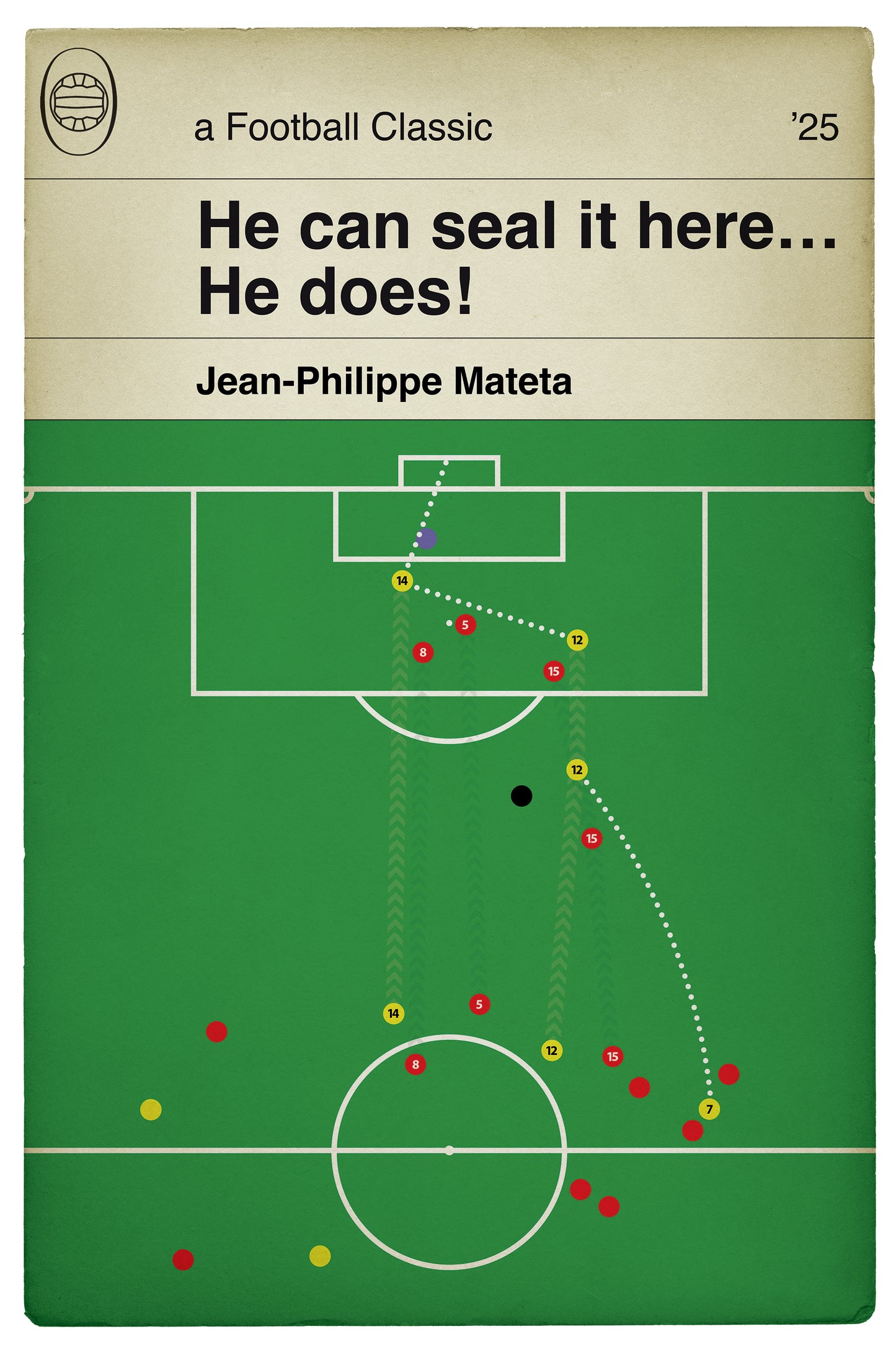 Crystal Palace Goal - Jean-Philippe Mateta - Manchester United 0 Crystal Palace 2 - Premier League 2025 - Classic Book Cover Print (Various Sizes)