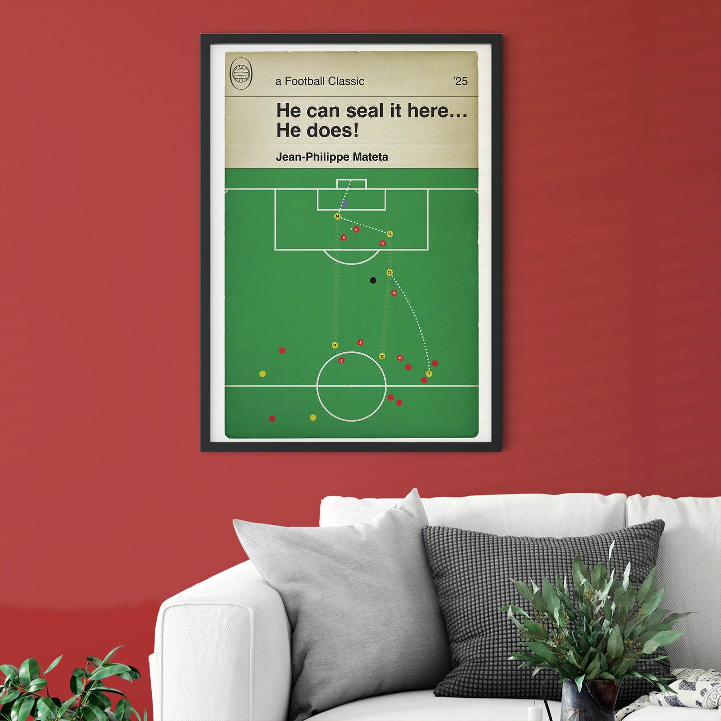 Crystal Palace Goal - Jean-Philippe Mateta - Manchester United 0 Crystal Palace 2 - Premier League 2025 - Classic Book Cover Print (Various Sizes)