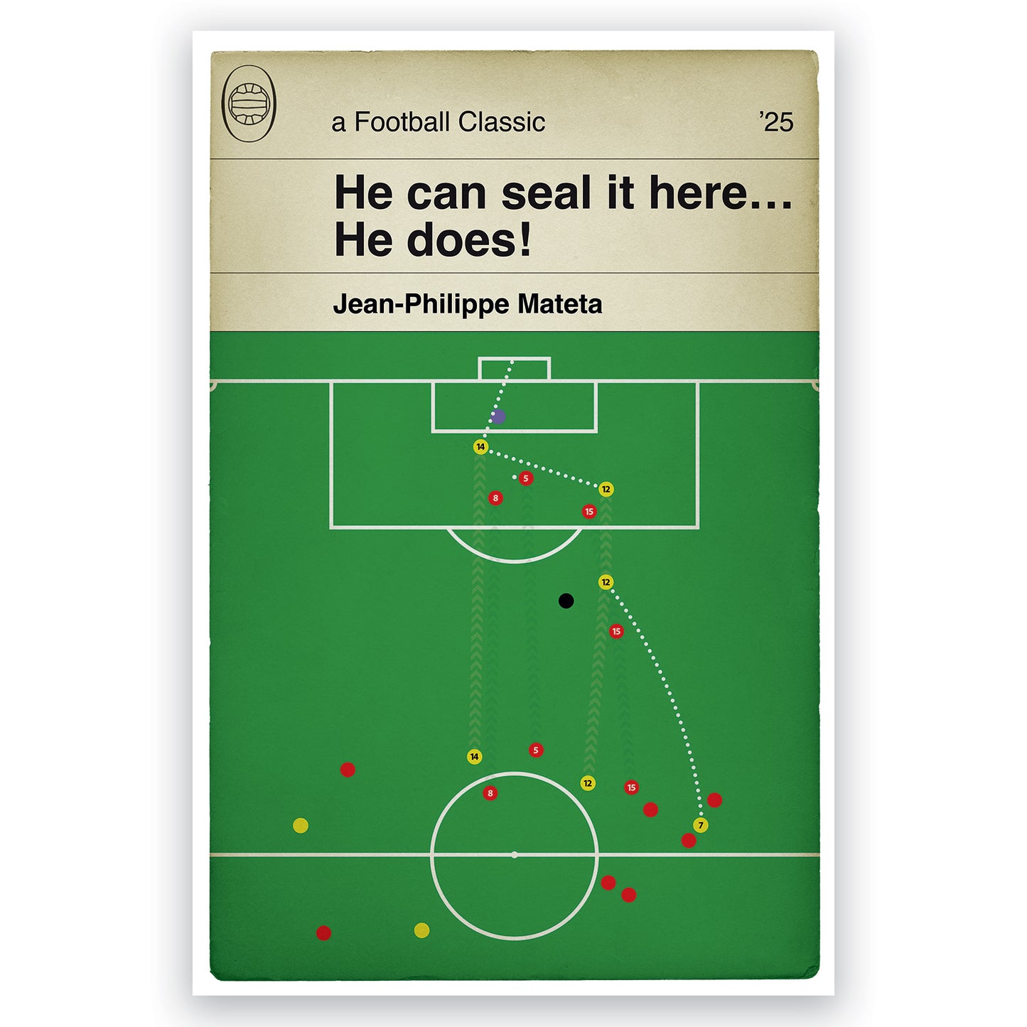 Crystal Palace Goal - Jean-Philippe Mateta - Manchester United 0 Crystal Palace 2 - Premier League 2025 - Classic Book Cover Print (Various Sizes)