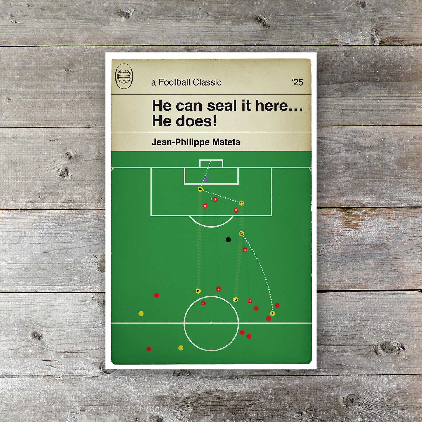 Crystal Palace Goal - Jean-Philippe Mateta - Manchester United 0 Crystal Palace 2 - Premier League 2025 - Classic Book Cover Print (Various Sizes)