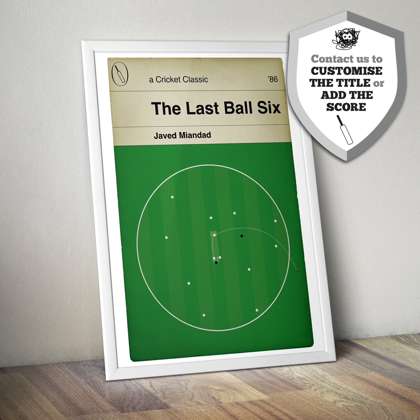 Javed Miandad winning runs for Pakistan vs India - The Last Ball Six - Cricket Poster